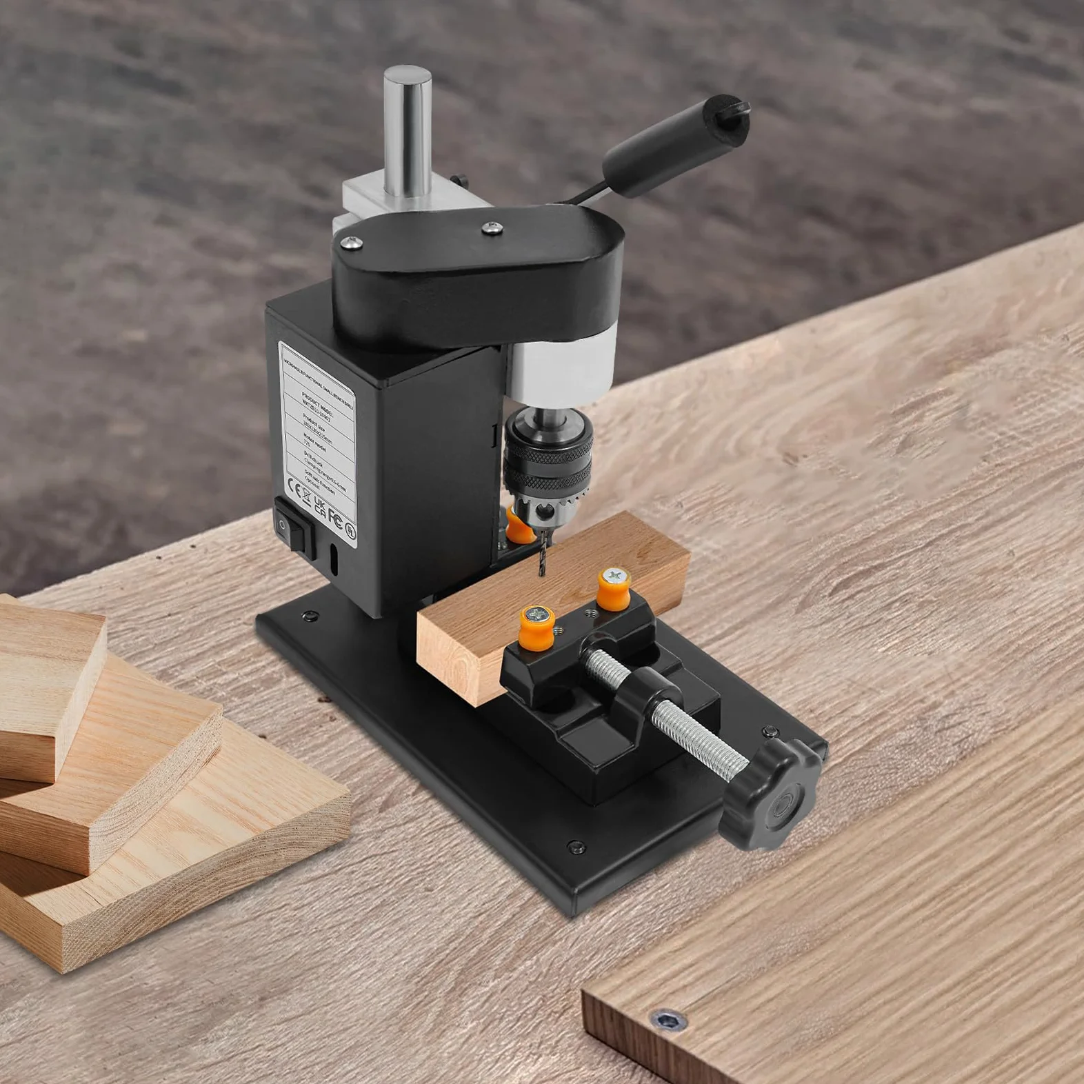 Mini trapano a colonna, potenza 250 W, regolabile in 7 livelli, corsa 50 mm, trapano elettrico a supporto per metallo, legno
