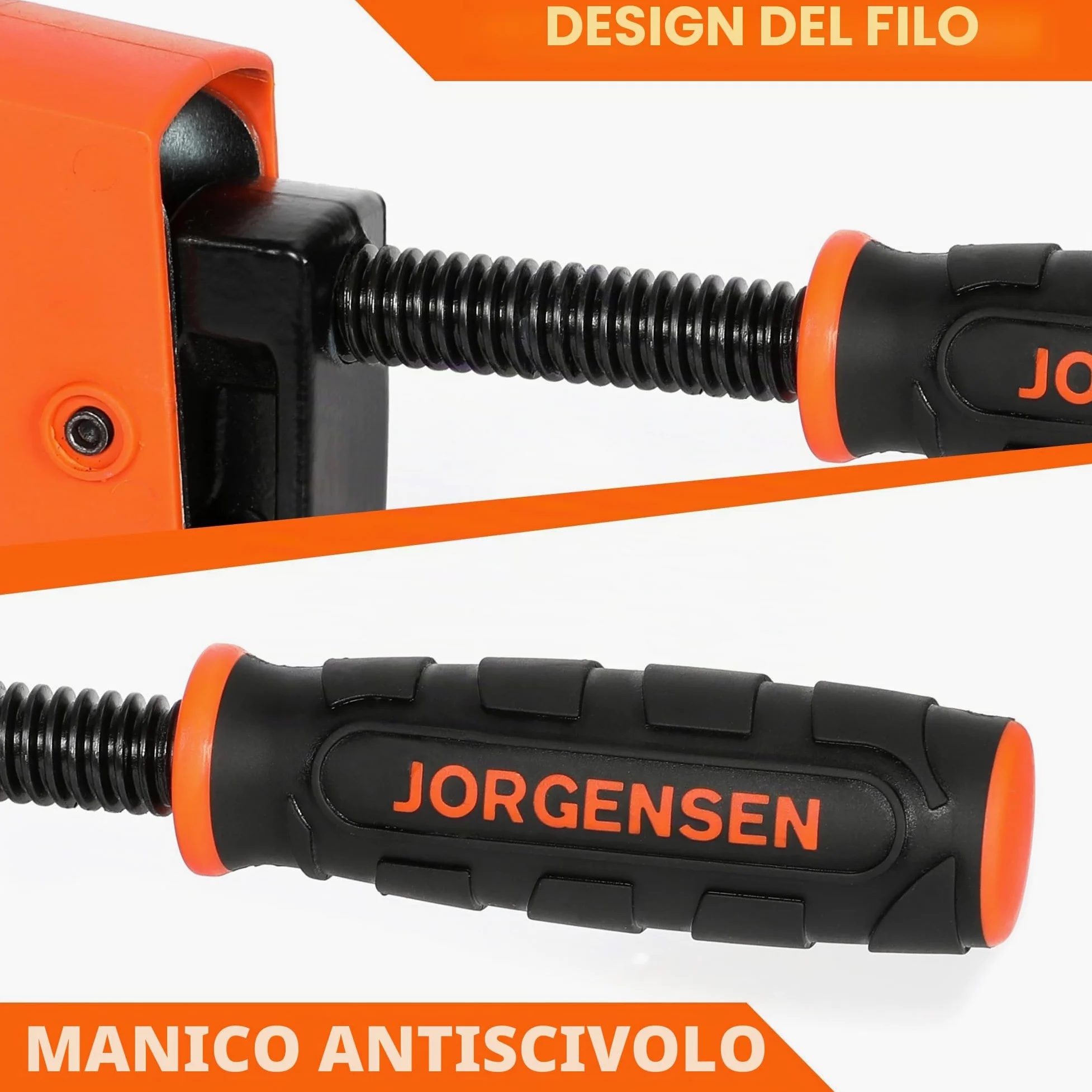 JORGENSEN Profi Morsetti da Falegname 2 Pezzi Serraggio 680 kg, 2-in-1 Set di Morsetti per Legno a sgancio rapido da 600mm, Morsetti a barra Fissaggio del Legno con una Sola Mano