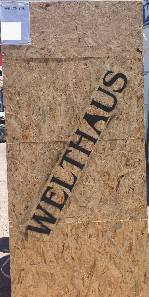 Porta di casa mondiale WH75 standard in alluminio LA40 Dortmund 1100 x 2100 mm sinistra antracite esterno bianco interno BGR1400 stampante