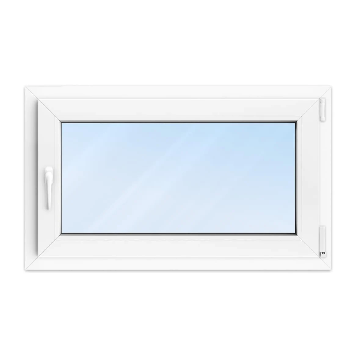 FENSTERVERSAND - Finestra in plastica 100 x 60 cm, colore bianco – 2 vetri trasparenti – Finestra girevole e inclinata, finestra in plastica – DIN destra – L x A: 1000 x 600 mm, profilo 70 mm