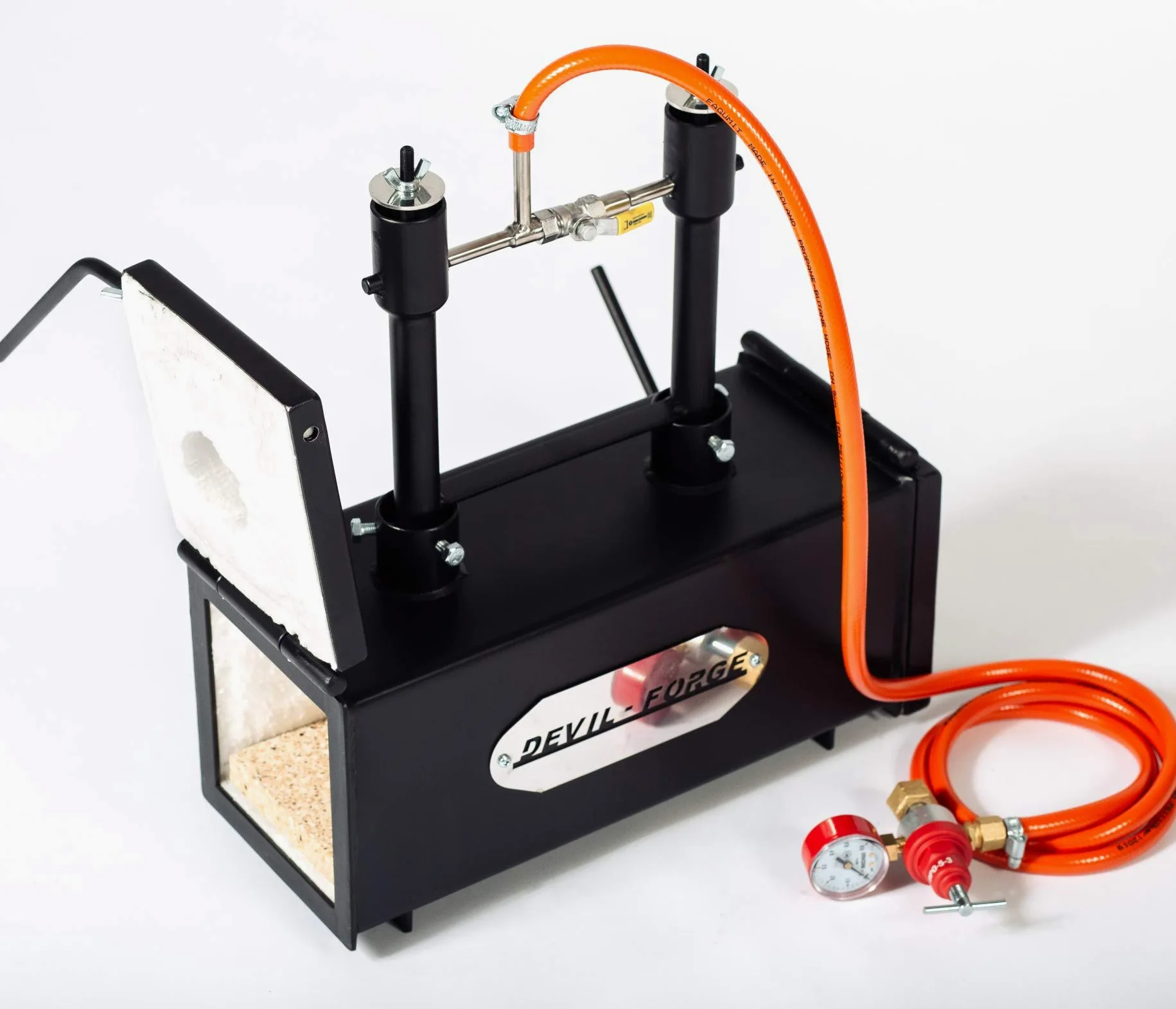 DEVIL-FORGE Forgia a Gas Propano DFPROF2+2D Fucina con 2 Bruciatori DFP (160.000 BTU) uso 1o2, 2 porte, Fabbricazione di Coltelli, Lavorazione dei Metalli, Fabbro, Maniscalco 1370°C