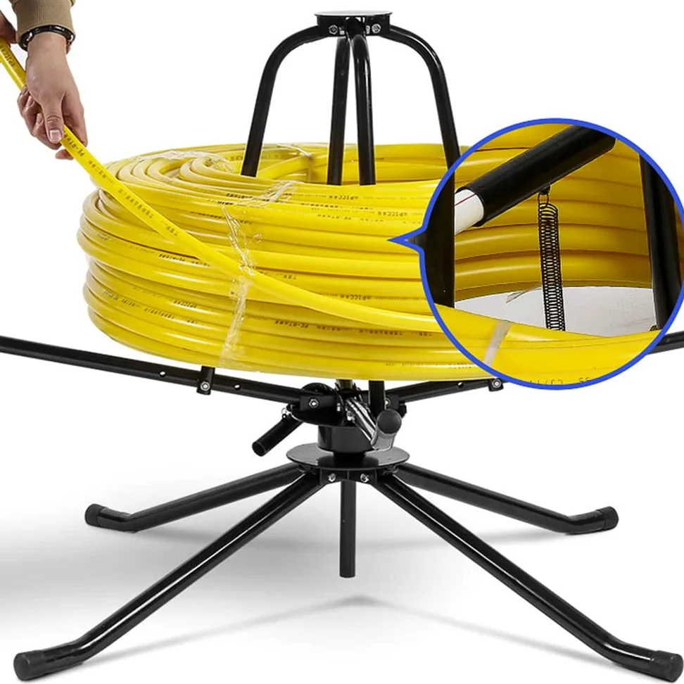 Avvolgitubo avvolgitore per tubi di riscaldamento a pavimento, max. 300 kg, 600 m, per avvolgicavo per tubi PEX PERT AL/PEX con custodia