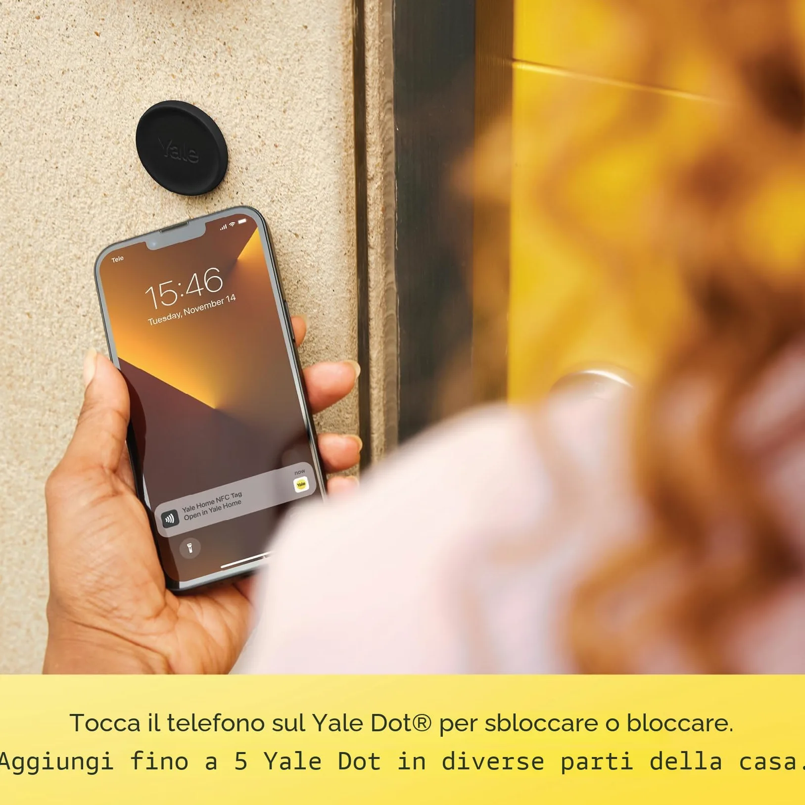 Yale Serratura Smart Linus L2 05/103210/MB Nero, accesso senza chiave, Installazione fai da te, Blocco/sblocco da remoto, Wi-Fi integrato, Compatibile con Matter, Controllo via App p Yale Home