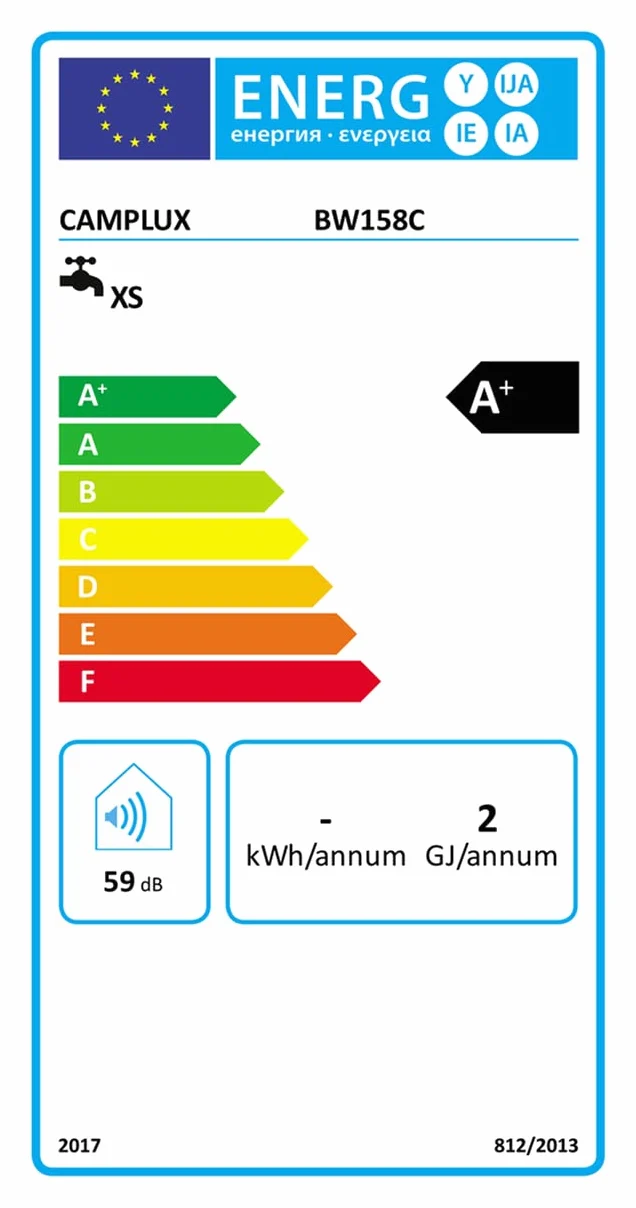CAMPLUX BW158C Scaldacqua a Gas Tankless, 6 Litri, 12kW, Butano (28-30 mbar) / Propano (37 mbar), per Doccia da Campeggio