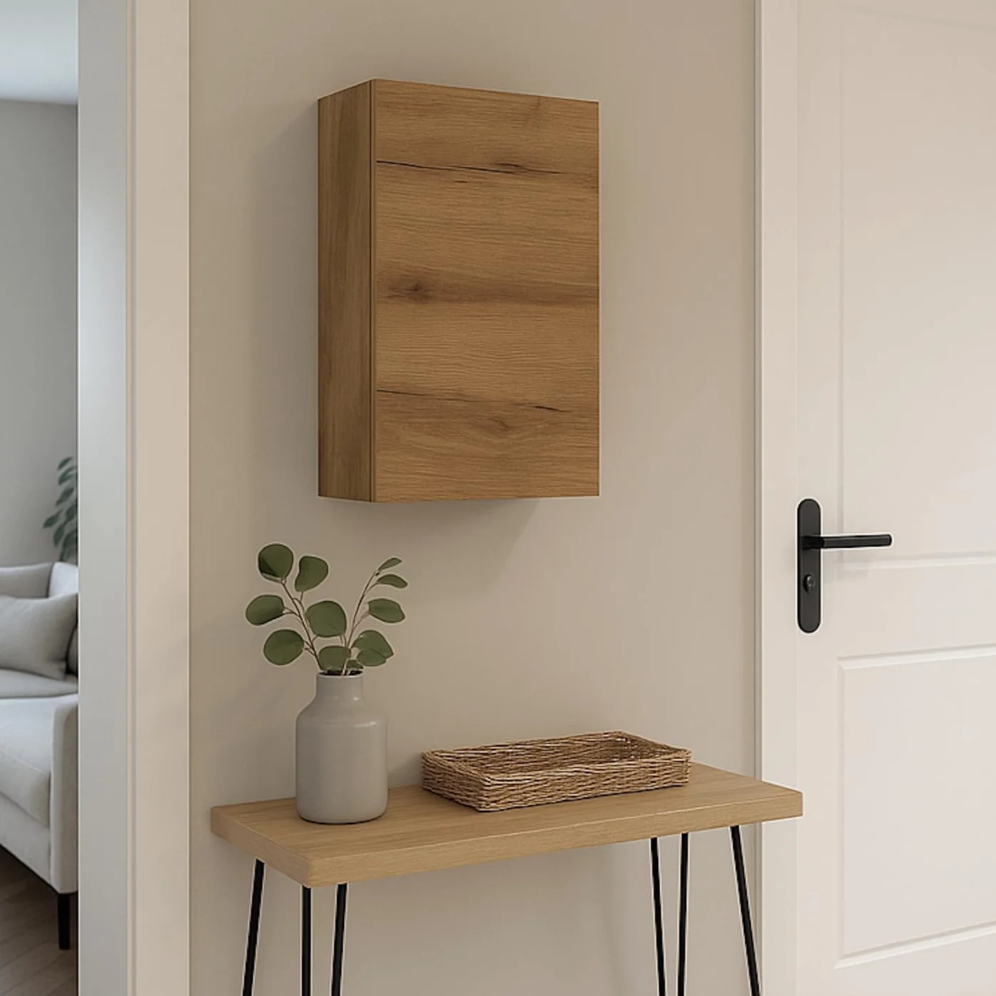 Copertura per quadro elettrico, scatola elettrica, copertura per contatore elettrico, scatola di rivestimento per quadro elettrico (Grande, Legno + Serratura (2 chiavi))