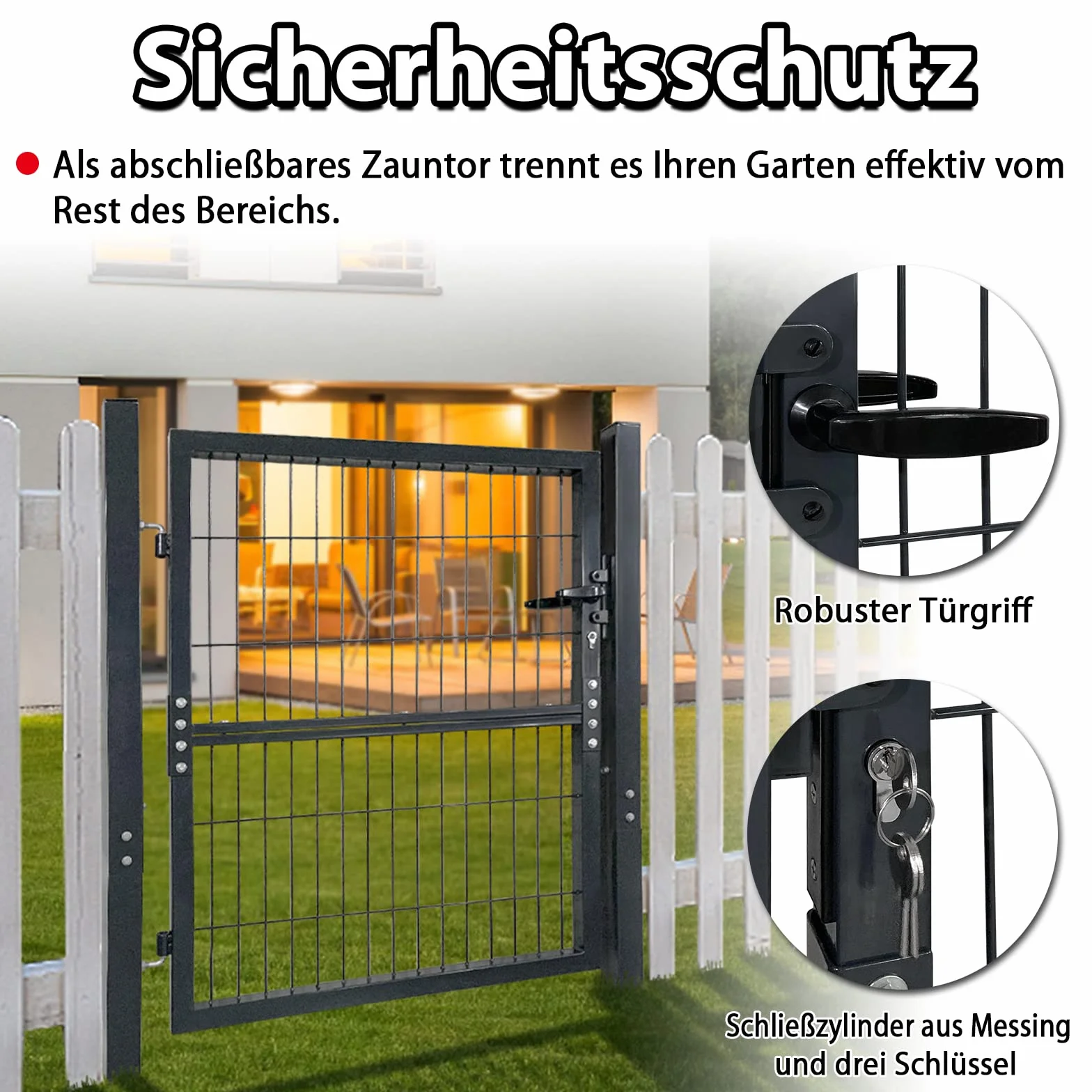 HENGMEI Porta da Giardino 150 x 100 cm, per Cortile e Recinzione (Antracite)