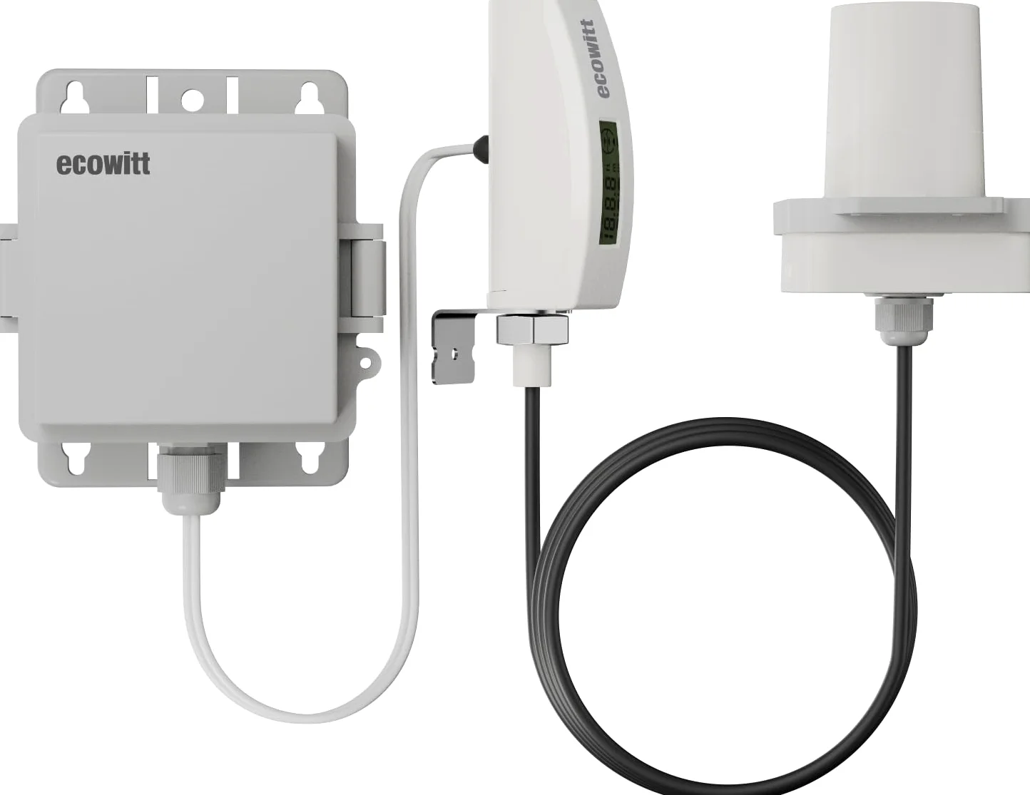 ECOWITT LDS01 Misuratore di distanza laser, dispositivo di misura laser da 4 m con cavo da 1,5 m, strumento di misura laser da esterno per livello dell'acqua/neve/profondità dell'olio con display LCD
