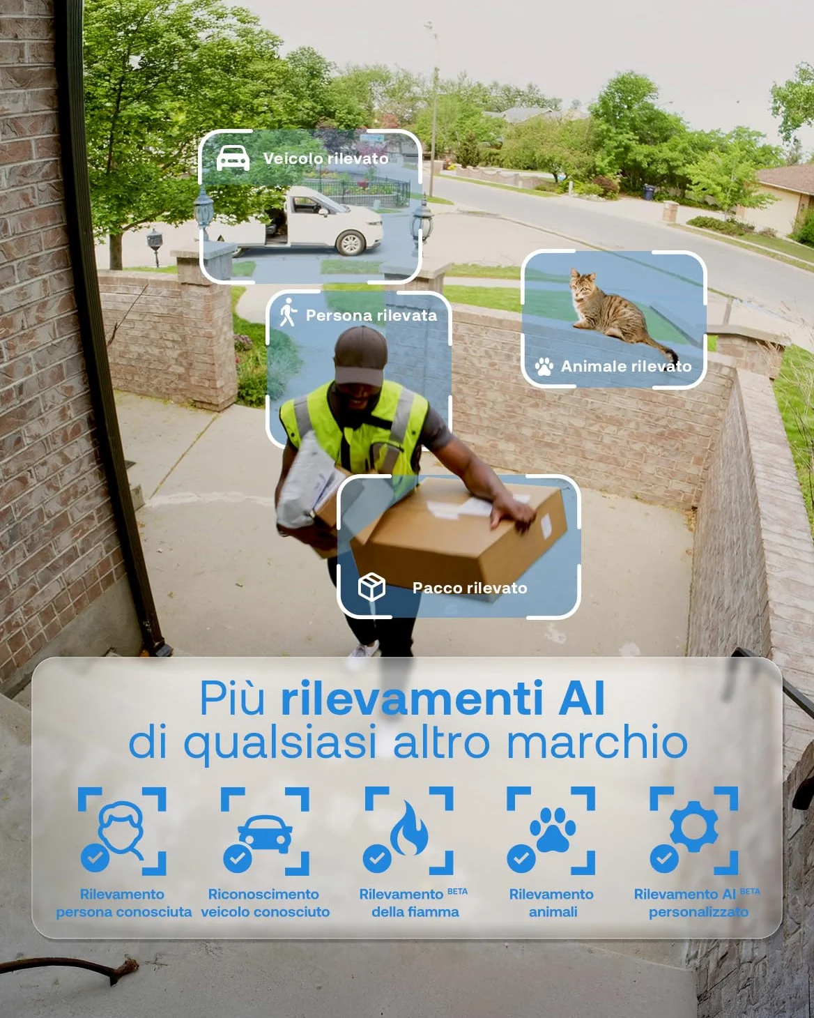 Arlo Videocitofono Wireless HD e Telecamera con Faretto 2K WiFi Bianca – Protezione Intelligente per la Casa, Visione Notturna, Rilevamento del Movimento, Audio Bidirezionale, Compatibile con Alexa
