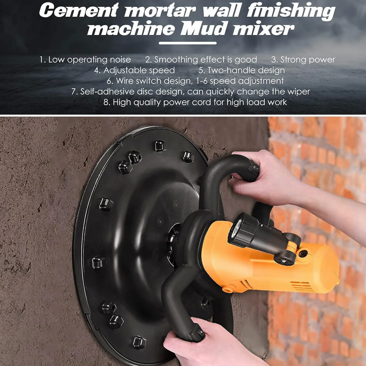 Macchina per lisciare la parete della cazzuola del cemento del cemento, Betoniera Portatile 1700W 80-200 RPM Levigatrice da Parete a Secco in Sostituzione della Tradizionale levigatura