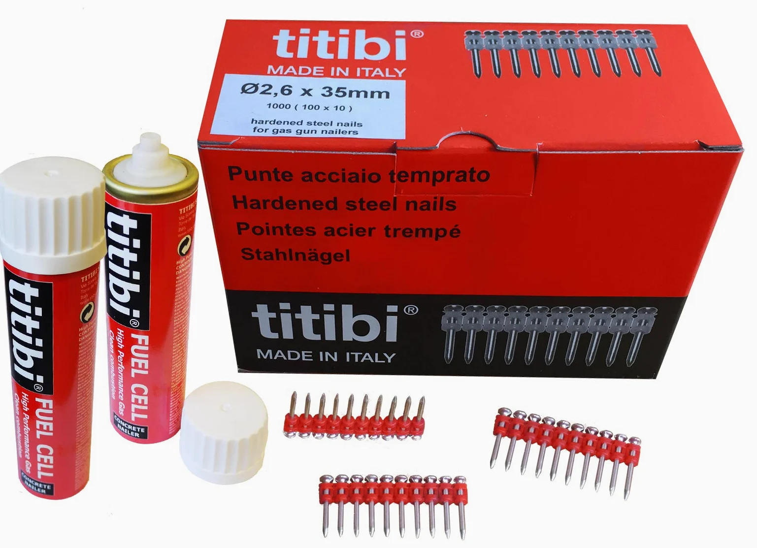 N.1000 CHIODI STECCATI A SPARO + N. 2 BOMBOLETTE DI GAS P700 PER CHIODATRICI: Spit Pulsa 700P/700E - Altro …