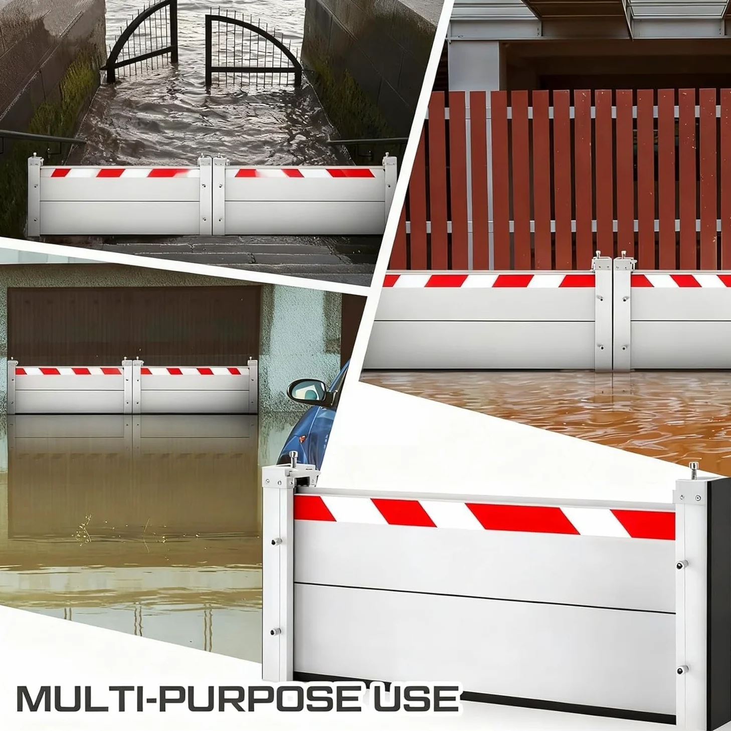 Alluminio Paratia Antiallagamento L 109cm * H 20cm Barriera Contro Le Inondazioni Riutilizzabile Barriera Antiallagamento Cancello Garage Porta Barriera di Protezione Contro Le Inondazioni