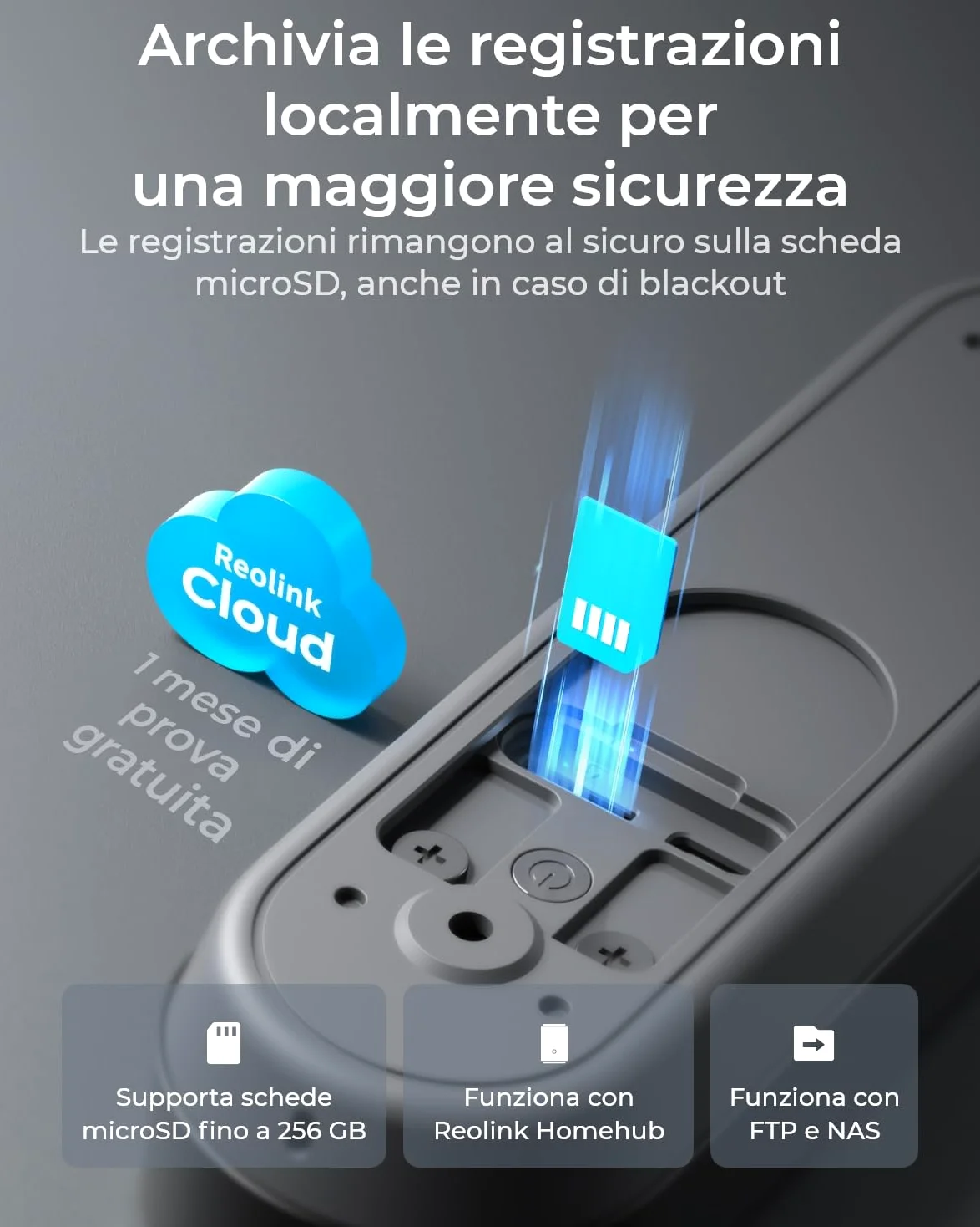 Reolink Doorbell Camera a batteria, Video Doorbell Camera di sicurezza 2K, Visuale 150°x150°, WiFi 2,4/5 GHz, a batteria o via cavo, Audio bidirezionale, Persone/Veicoli/Pacchi (Chime non incluso)
