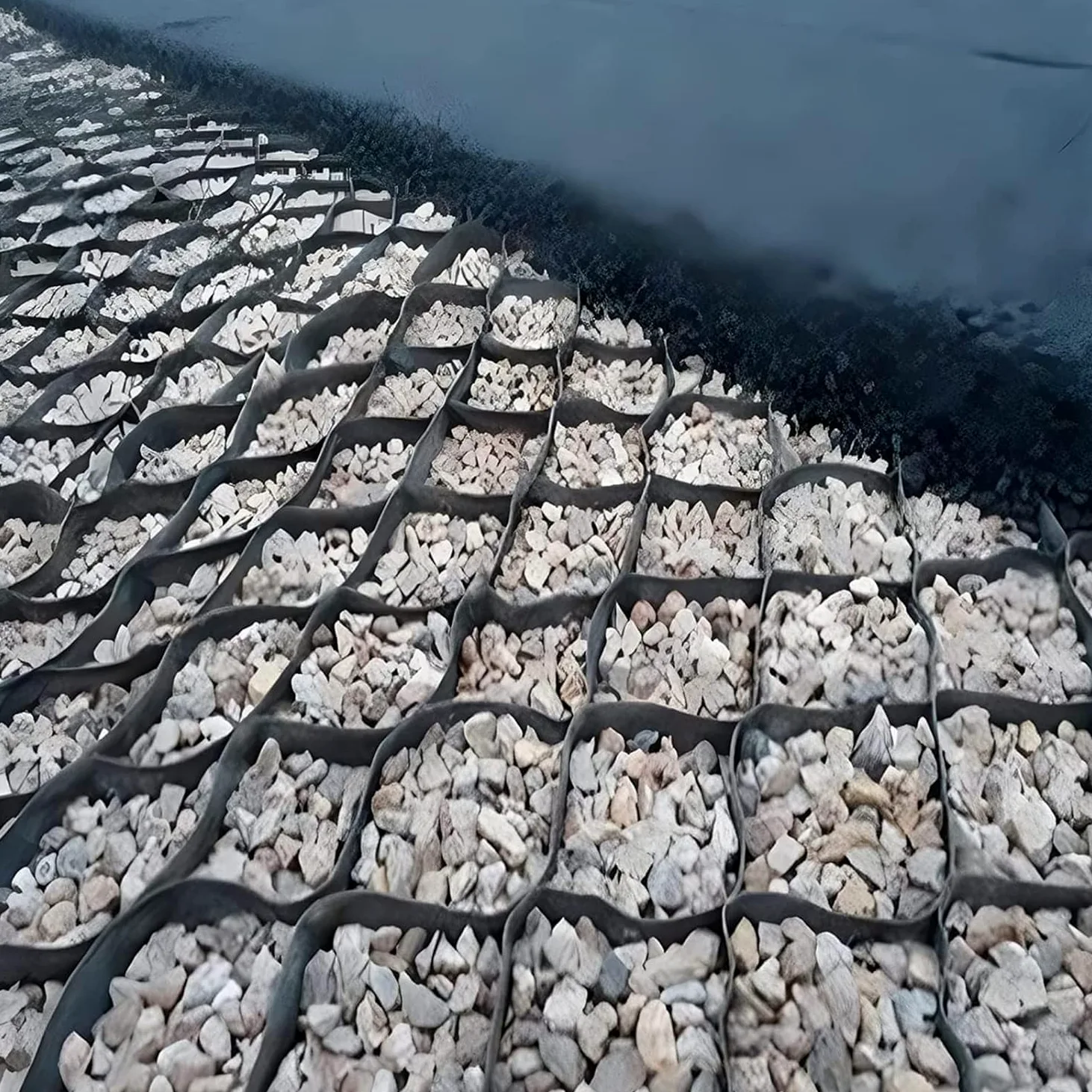 NAKEAH Griglia di Terra Geogriglia for percorsi di sterro, griglia di Ghiaia Rinforzata espandibile Griglia di Terra, Nido d'Ape in polietilene (Size : 4m x 6m (13FT x 19.5FT))