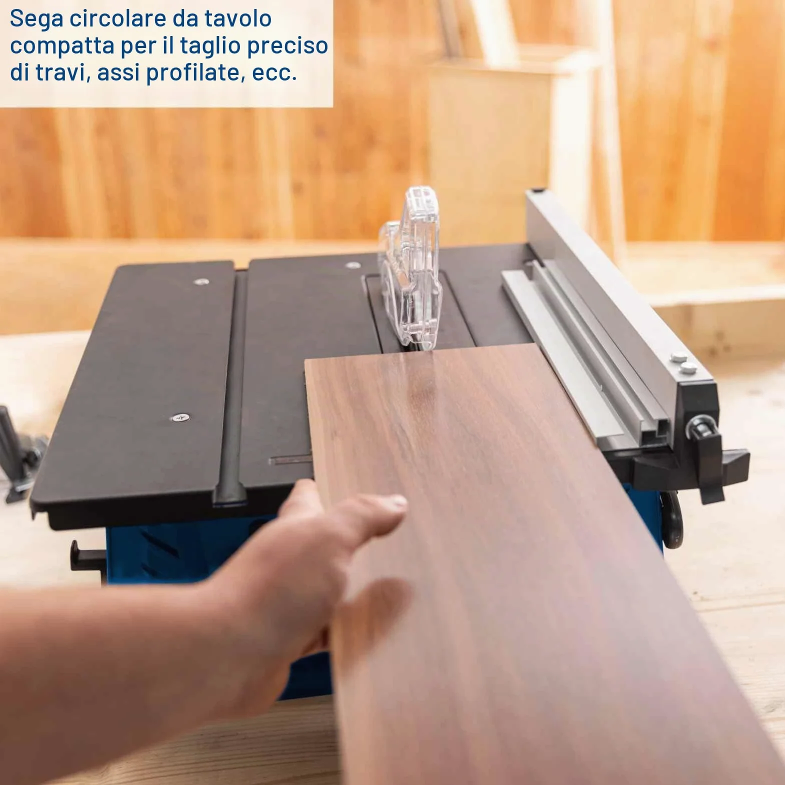 Scheppach HS210 - Sega circolare da tavolo, piccola sega circolare da tavolo, 1500 W, 230 V, diametro 210 mm, altezza massima di taglio 70 mm