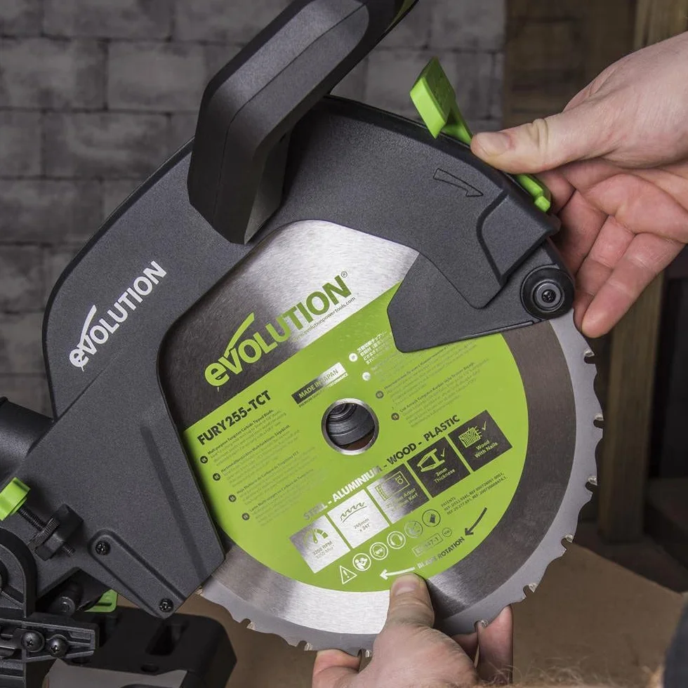 Evolution Power Tools F255SMS Troncatrice Radiale Scorrevole Multi-Materiale 255 mm, 230 V