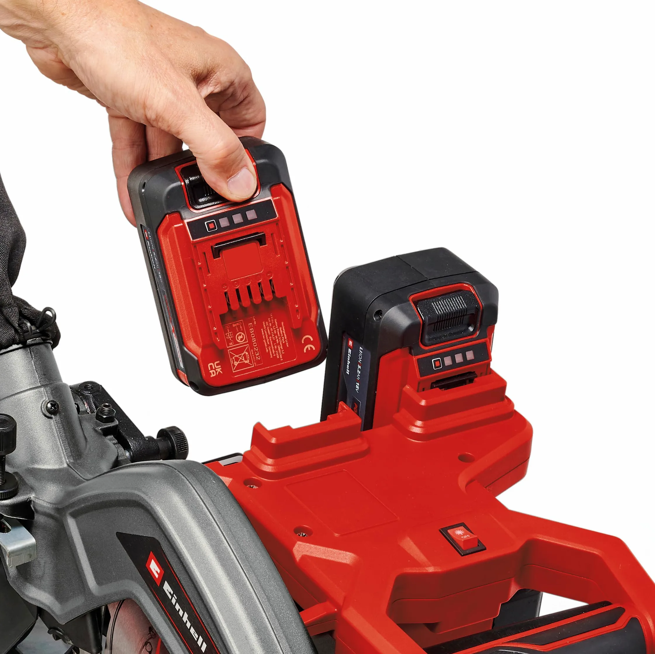 Einhell Batteria Radiale Sega troncatrice/troncatrice TE-SM 36/8 L Li Solo Power X-Change (36 V, profondità di taglio massima/larghezza: 65 mm x 305 mm, Ø216 mm, testa per sega inclinabile, senza