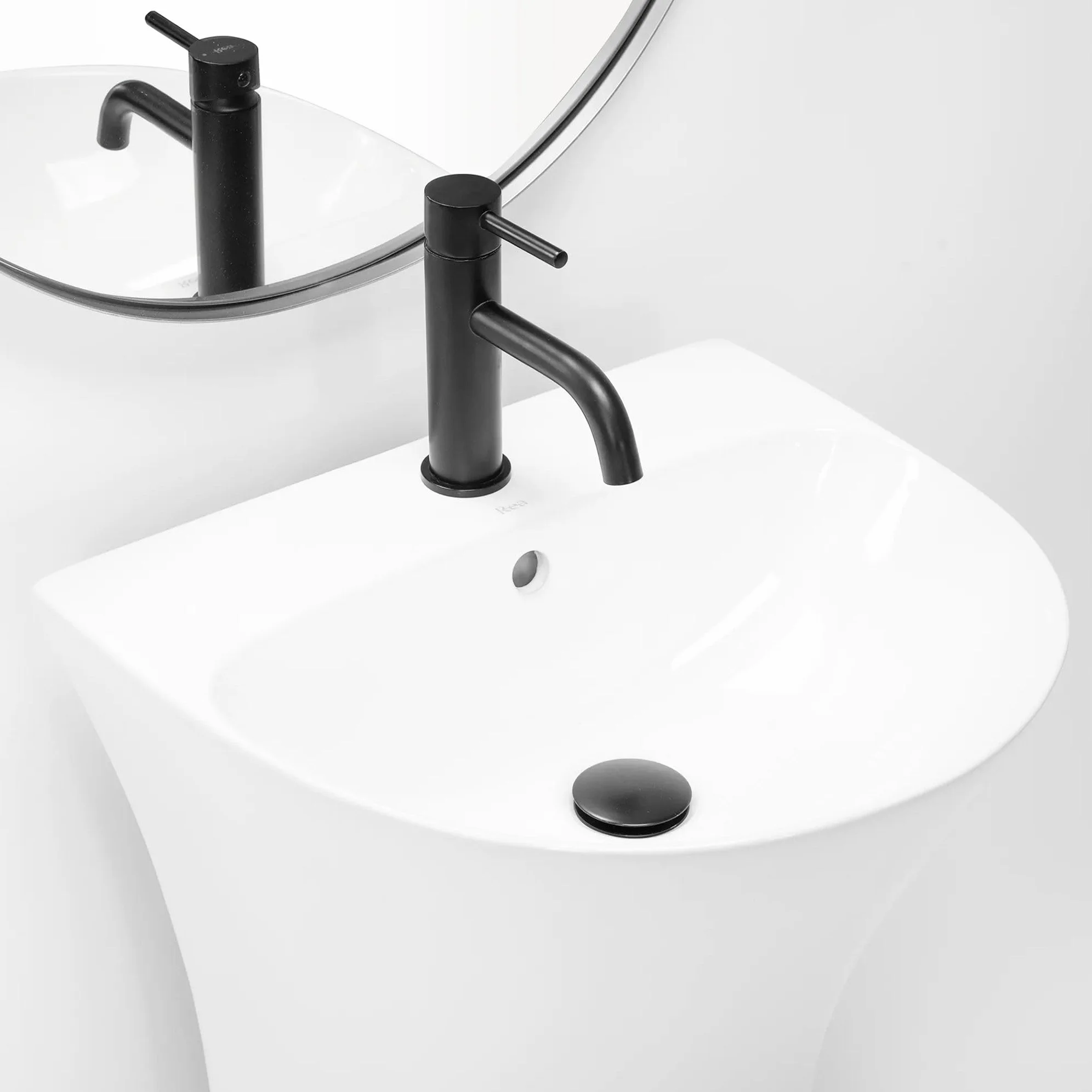 Rea - Lavabo Freestanding Rita Slim Lavabo Bagno Autoportante Freestanding 48 X 42 X 83,5 cm In Ceramica (Bianco)