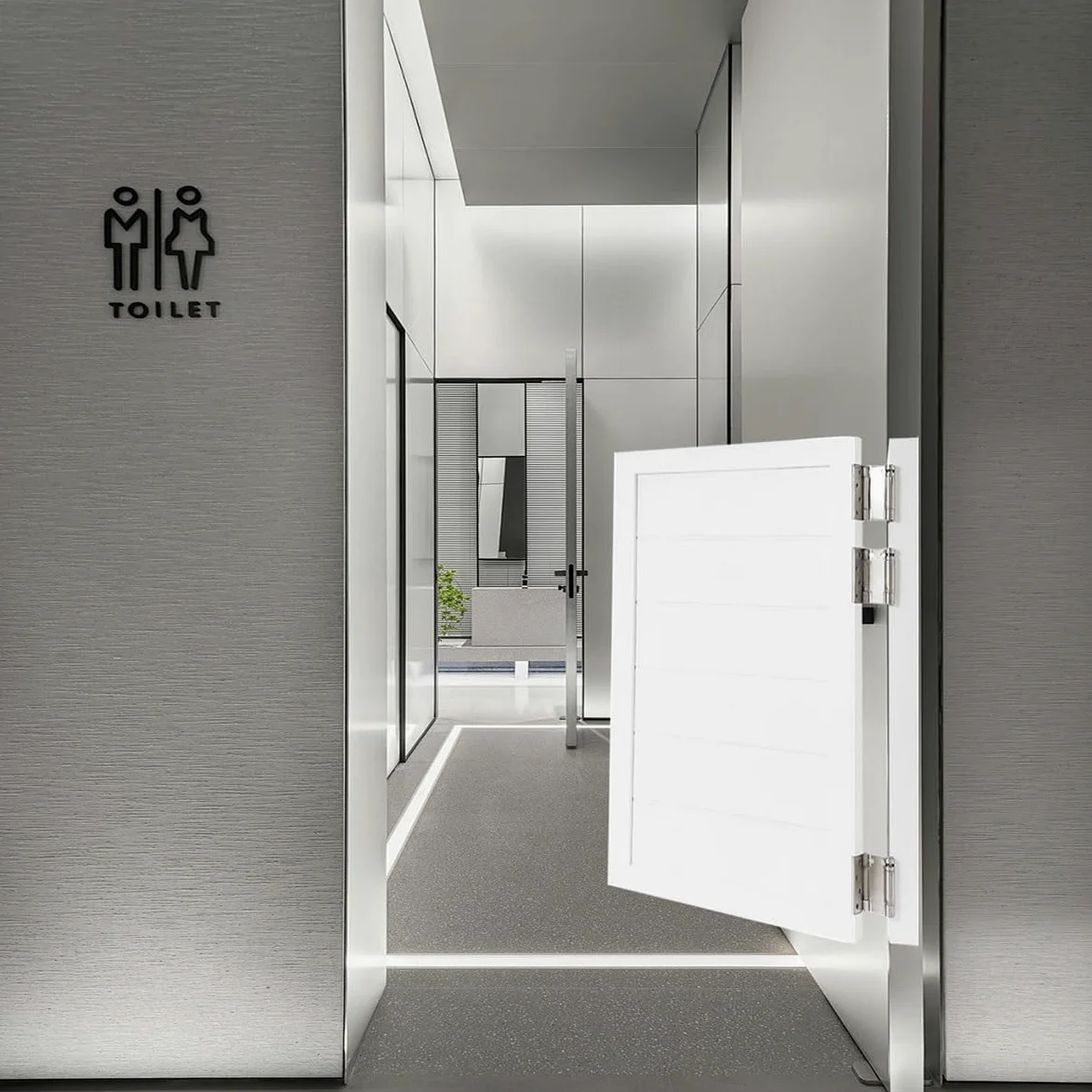 Porta a Battente in Legno, Porta da Saloon oscillante, Singola Porte Battente Interne Porte a Mezza Vita per Bar, Giardino e salotti, con Chiusura Automatica(White,30.7"x39.4"(78x100cm))