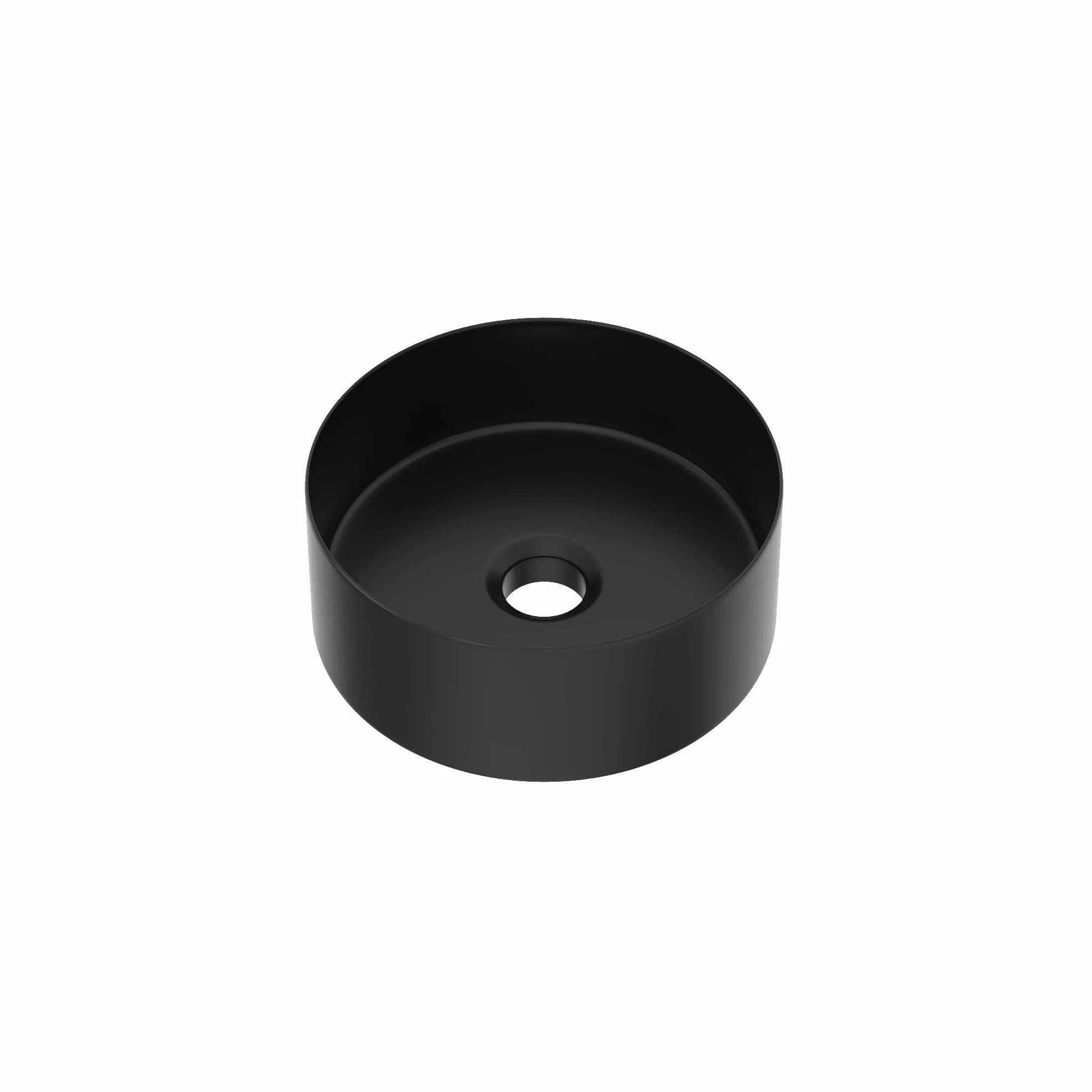 Lavabo rotondo, nero, mini lavabo a mano in elegante design facile da pulire, per bagno e WC degli ospiti (nero opaco, 30 x 30 x 12 cm)