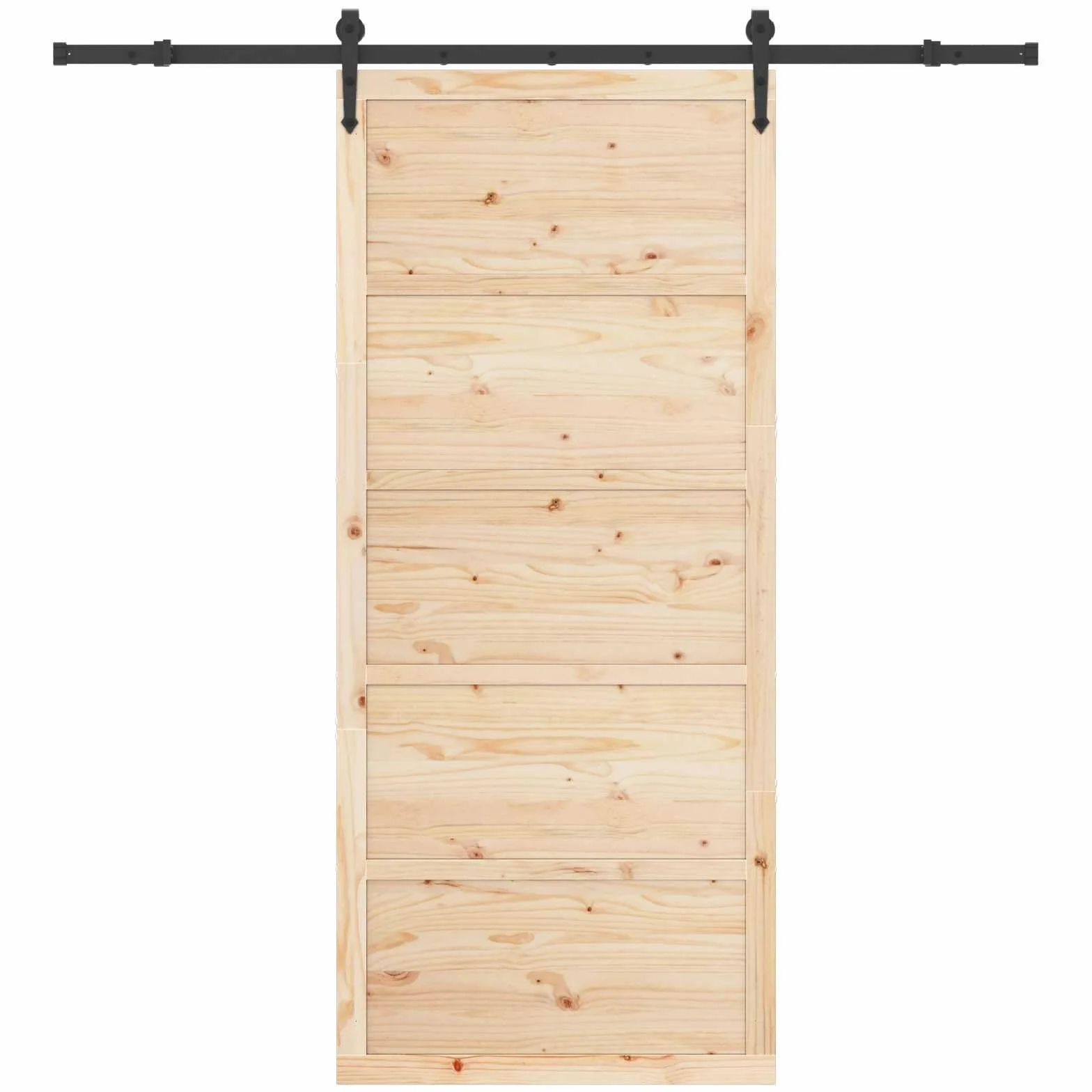 vidaXL Porta scorrevole Naturale 90 x 208 cm Legno Massello di Pino, Soggiorno, Porta Scorrevole Moderna, Divider in Legno, Binario Regolabile, Ingresso in Pino Salvaspazio