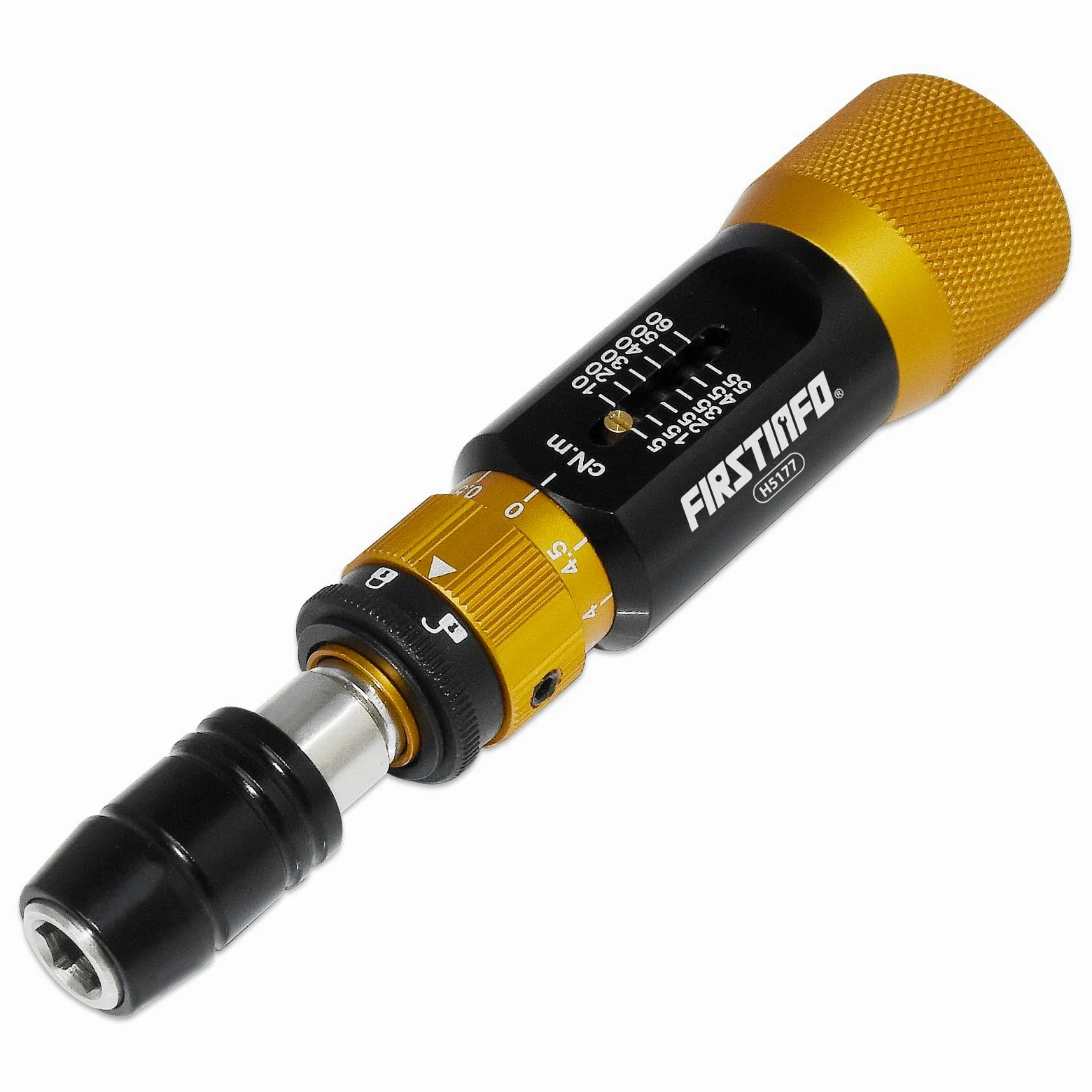FIRSTINFO H5177 | Cacciavite Dinamometrico di Precisione Certificato | Attacco Rapido Hex 1/4" | Coppia Regolabile 5–60 cNm (0,05–0,6 Nm)