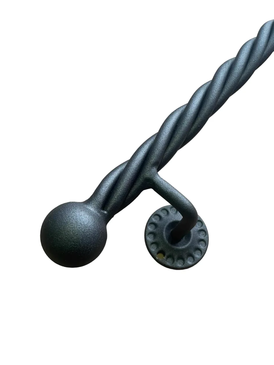 FERMEG Corrimano Liberty diam. 30 mm in ferro con finitura"antracite" | Corrimano in ferro battuto made in Italy | Prodotto fai da te | ideale per uso interno ed esterno (Antracite, 50 cm)