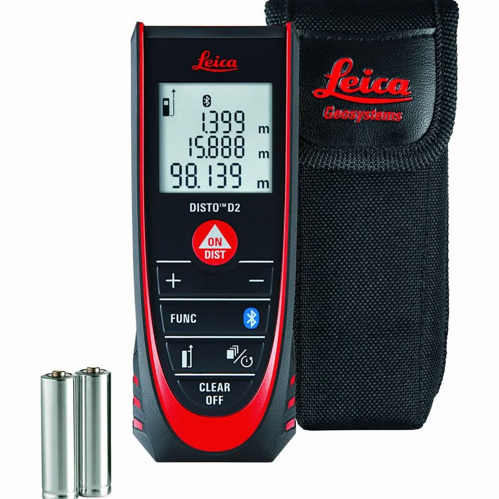 Leica DISTO D2 – metro laser multifunzione dotato di Bluetooth (associazione tramite app) per la misura di distanze, superfici e volumi (utilizzabile negli ambienti interni)