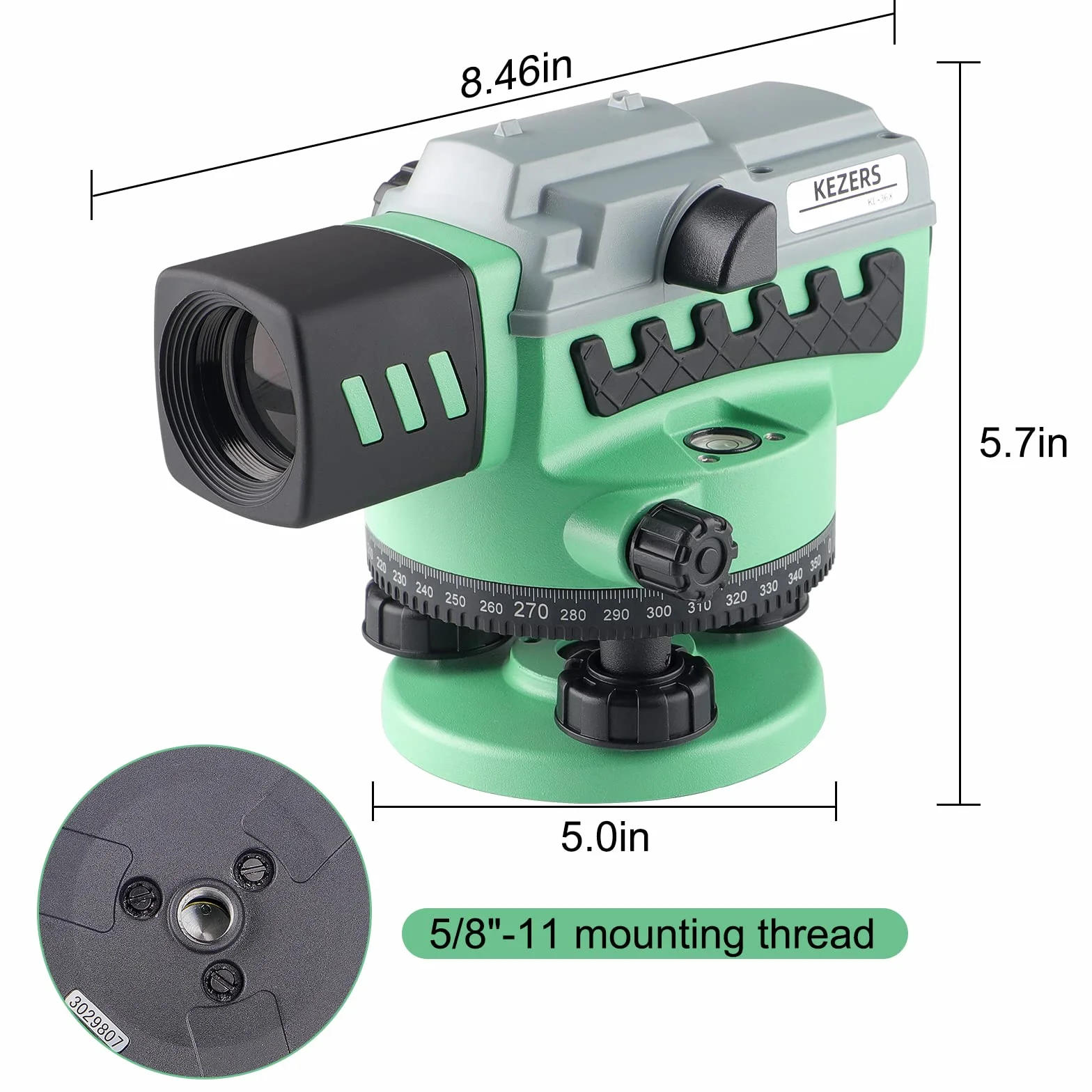 KEZERS Livello di transito 36X, livello ottico automatico di rilevazione, livello automatico ad alta precisione, strumento autolivellante per costruttori, misura impermeabile/altezza/distanza/angolo