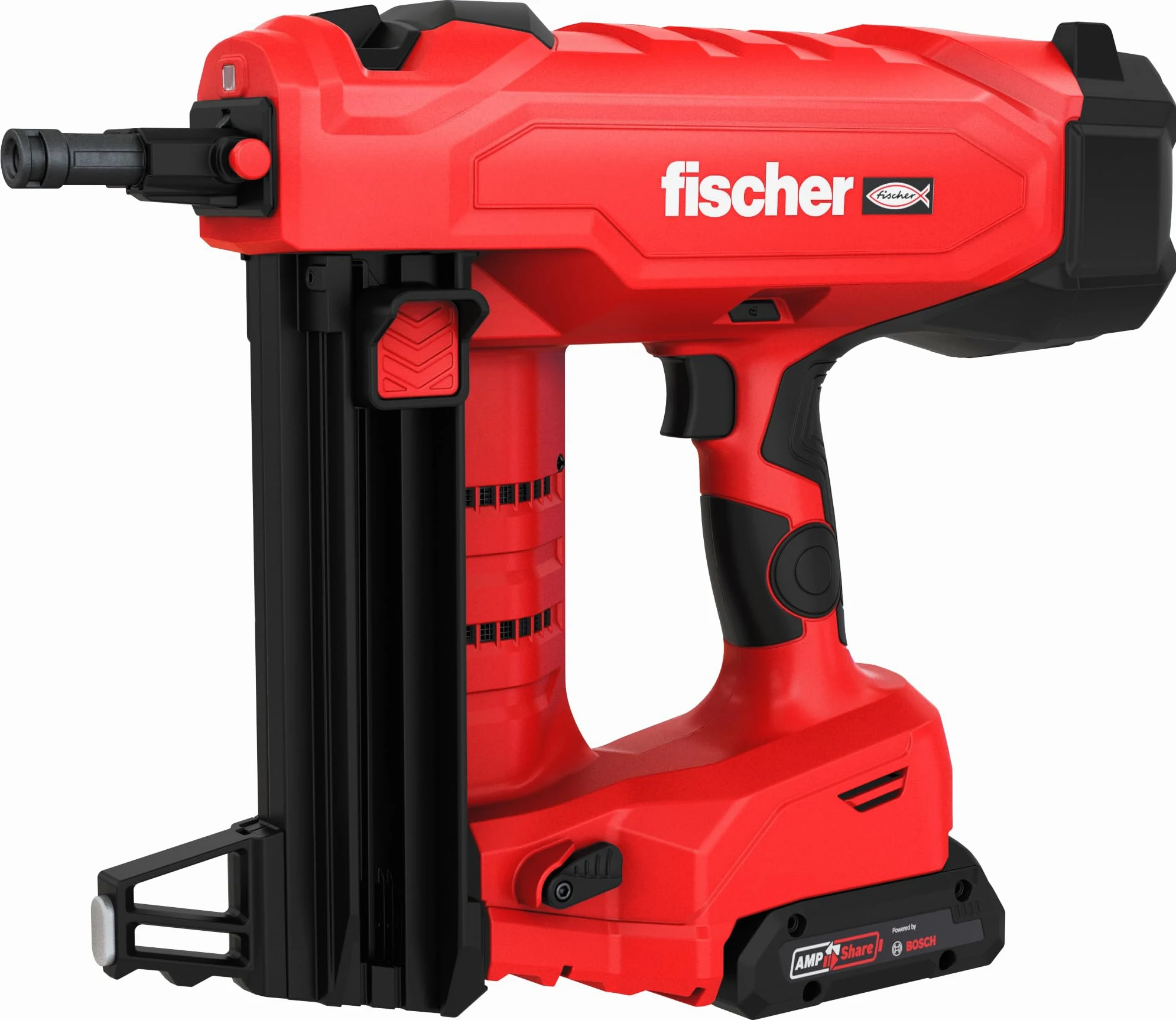 fischer Set di chiodi per calcestruzzo a batteria FXC 85, senza gas, AMPShare Alliance, con regolazione della profondità, per 500 chiodi per carica, con 2 batterie Bosch ProCore da 18 V e caricatore
