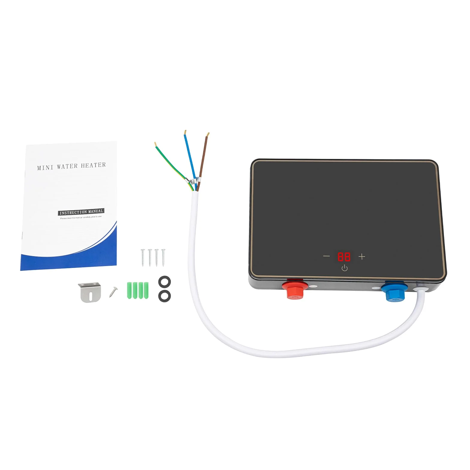 Scaldabagno elettrico senza serbatoio, mini scaldabagno istantaneo, scaldabagno elettrico istantaneo 220V 3.5KW-5.5KW