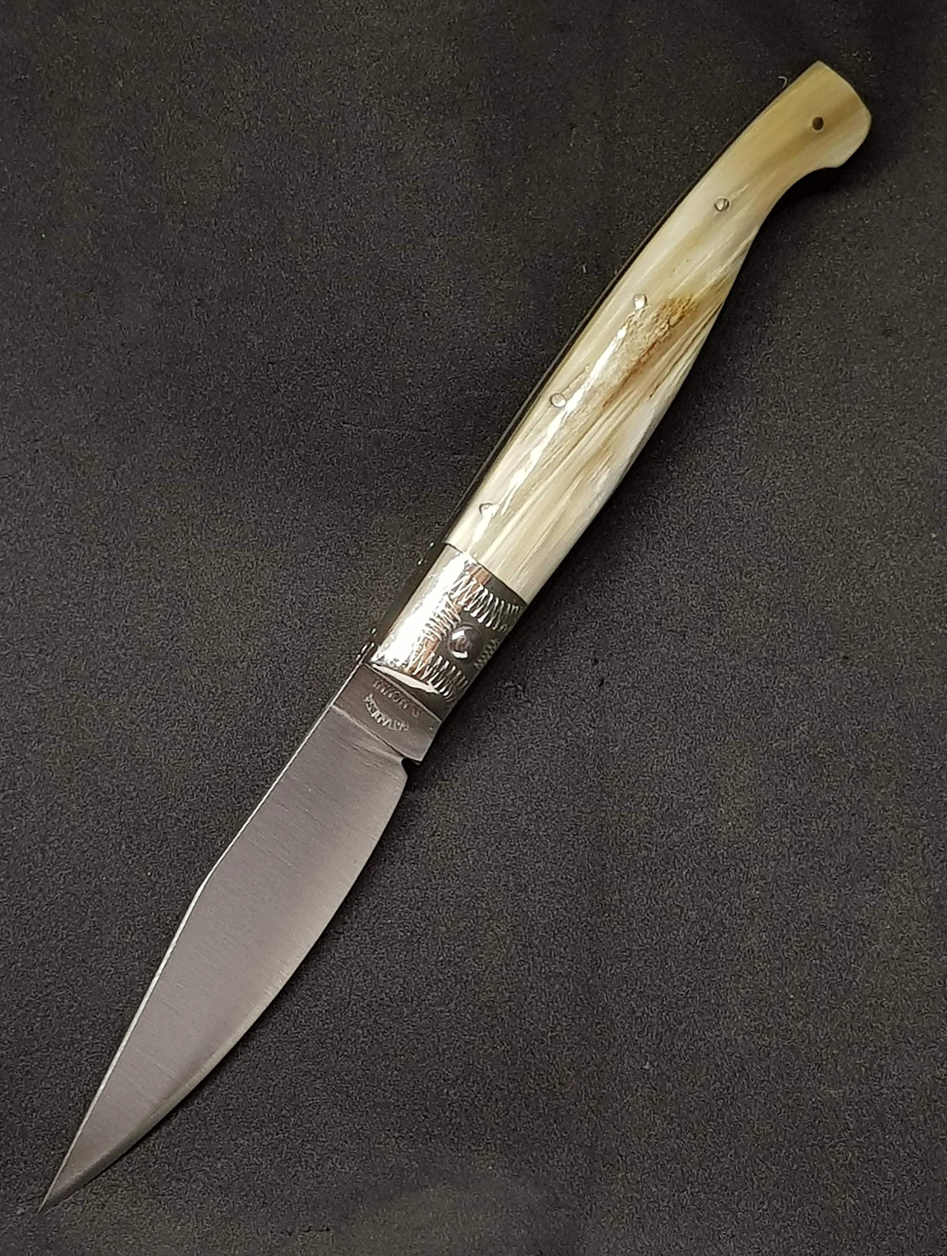 COLTELLO ARTIGIANALE SARDO PATTADA TASCABILE MANICO IN CORNO COLLEZIONE SARDEGNA art 44