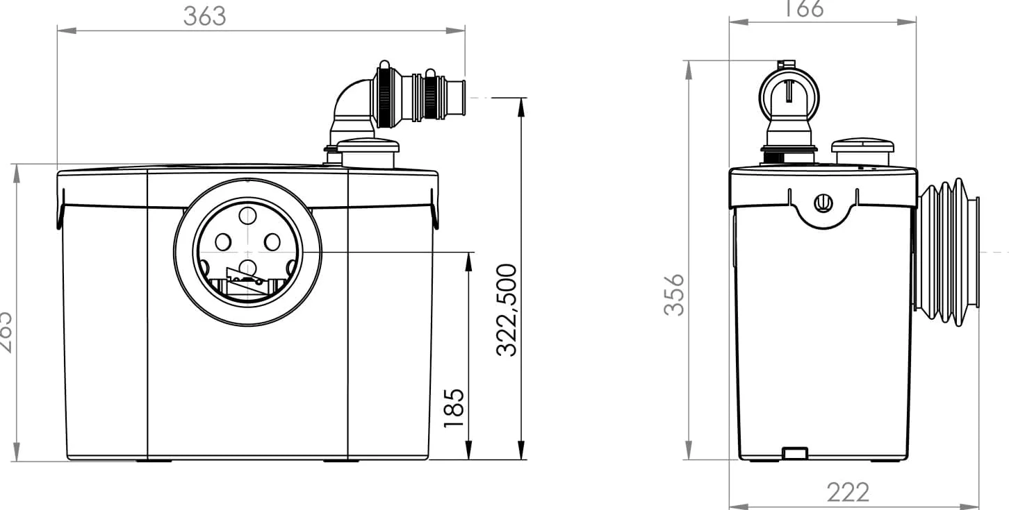 SFA - Pro 400 W Waste Shredder Adaptable to Toilet and Sink