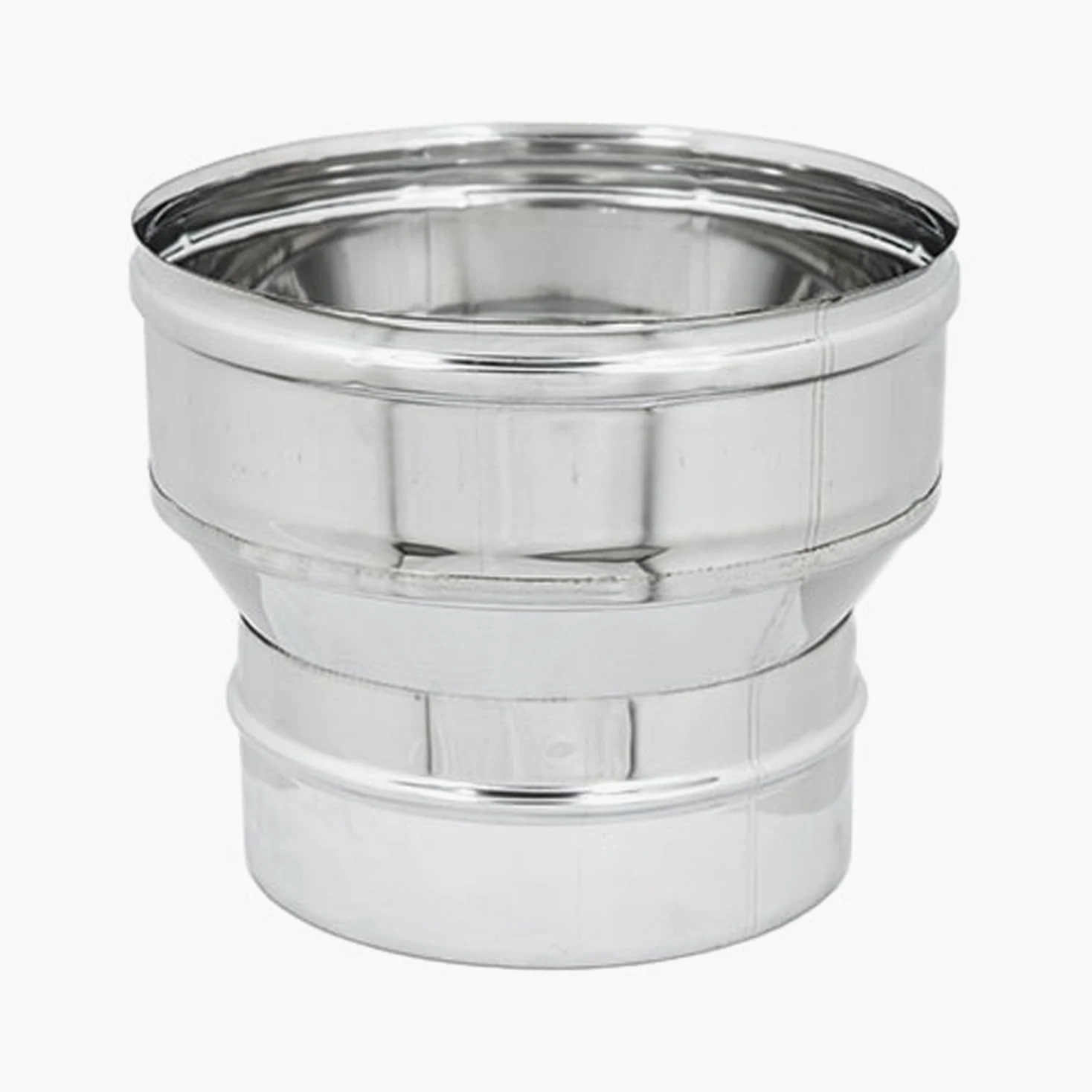 Aumento Acciaio INOX AISI 304 6Dc Riduzione Canna Fumaria Per Camino o Stufa Raccordo Stufa a Legna o Pellet TUTTE LE MISURE (150M-180F)