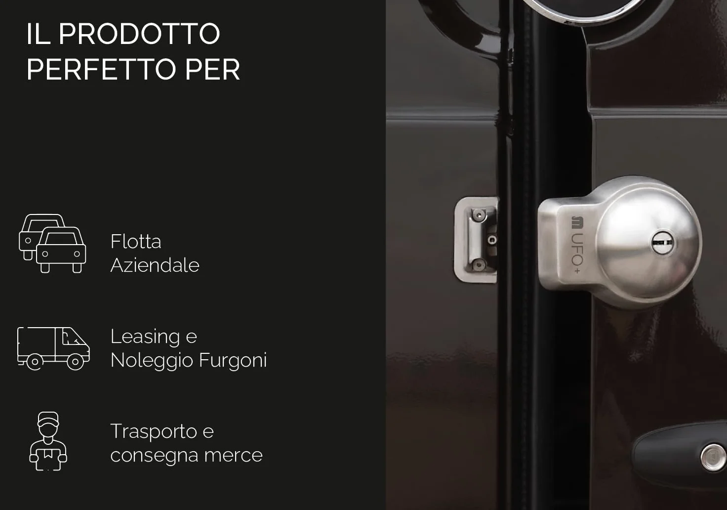UFO+ Meroni Set 2 pezzi, Serratura per Vano Carico Furgoni, Chiusura Automatica