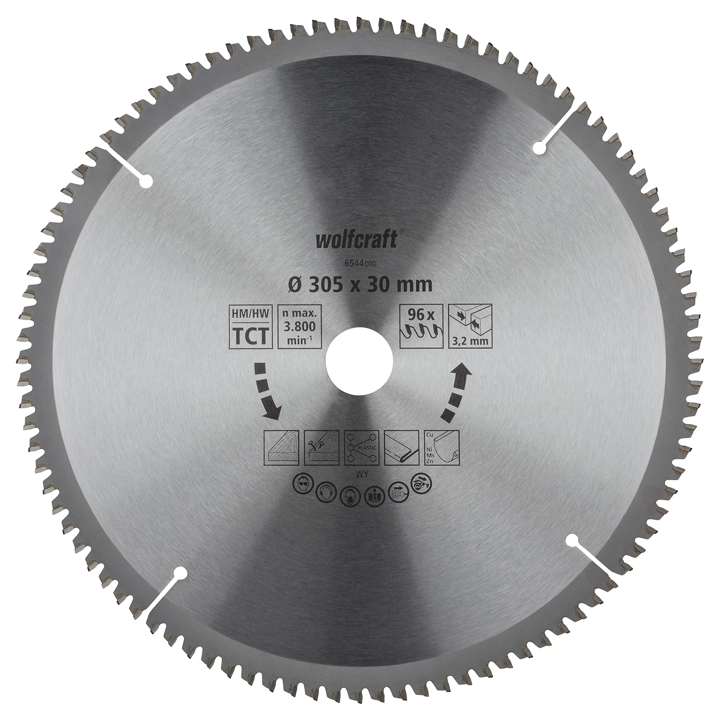wolfcraft Lama per seghe troncatrici TCT, serie viola I 6544000 I Tagli fini, netti