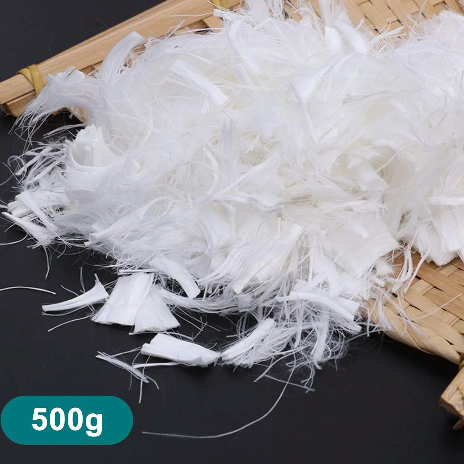 500 g Fibra di polipropilene, fibre di poliestere da 19 mm, per calcestruzzo, gesso, fibre polimeriche, resistenza di rinforzo, previene la formazione di crepe, riduce il restringimento