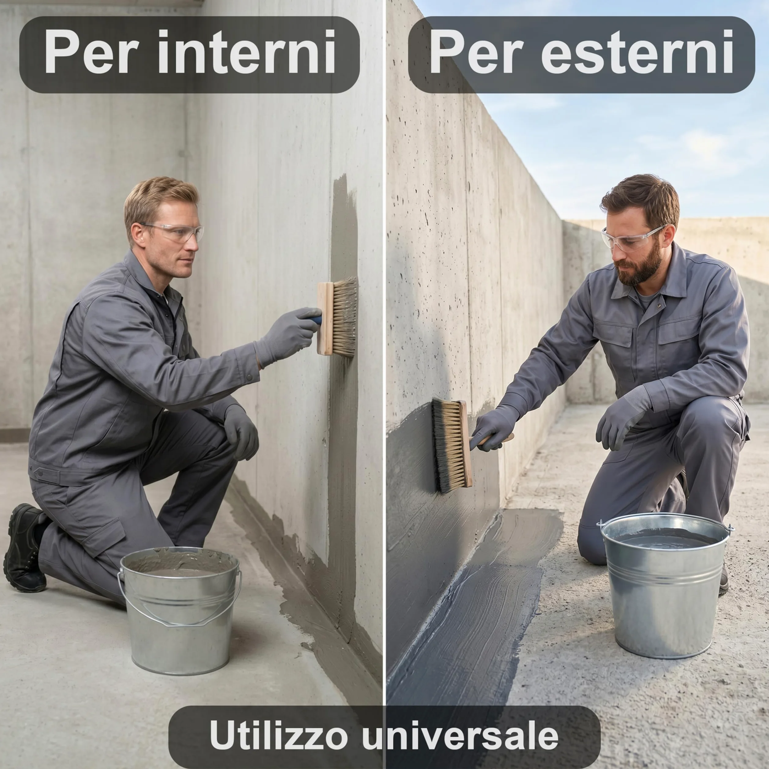WO-WE Sigillante per piscine 2K Impermeabilizzante Bicomponente per cemento Grigio SL430-10kg