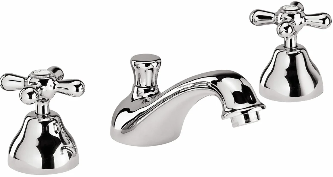 Paini - LIBERTY 211 Rubinetto Batteria lavabo 3 fori con maniglie a Croce, Bagno, Cromato, Design Liberty, interamente prodotto e lavorato in Italia