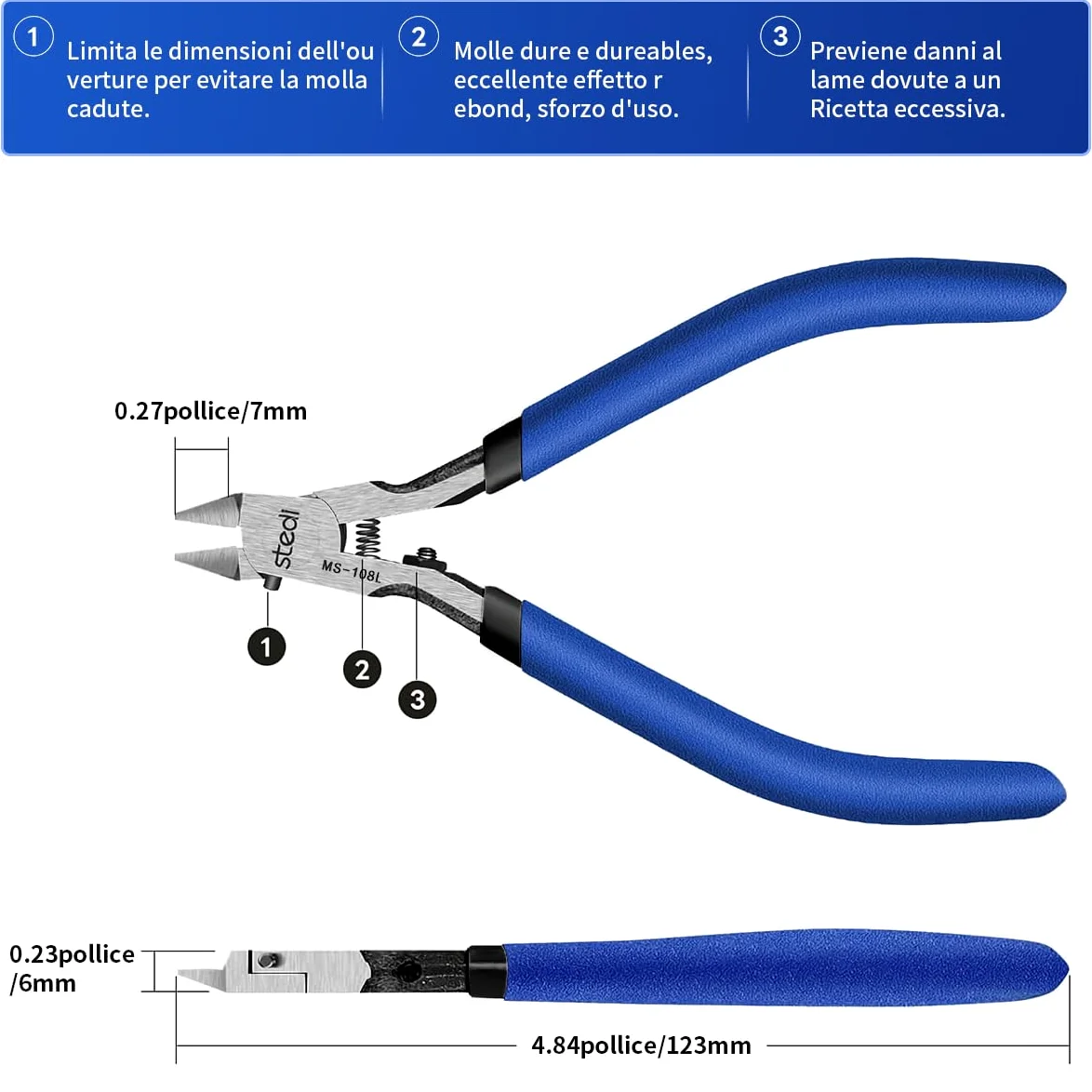stedi Tronchesina Ultimate Model, [versione per mano sinistra] Tronchese ultrasottile a taglio singolo per hobby per riparazione Gundam, modello in plastica e modellini in miniatura, 12,7 cm