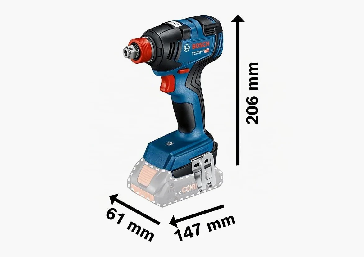 Bosch Professional 18V System Avvitatore a massa battente a batteria GDX 18V-200 (coppia di serraggio max. 200 Nm, senza batt./caricabatteria)
