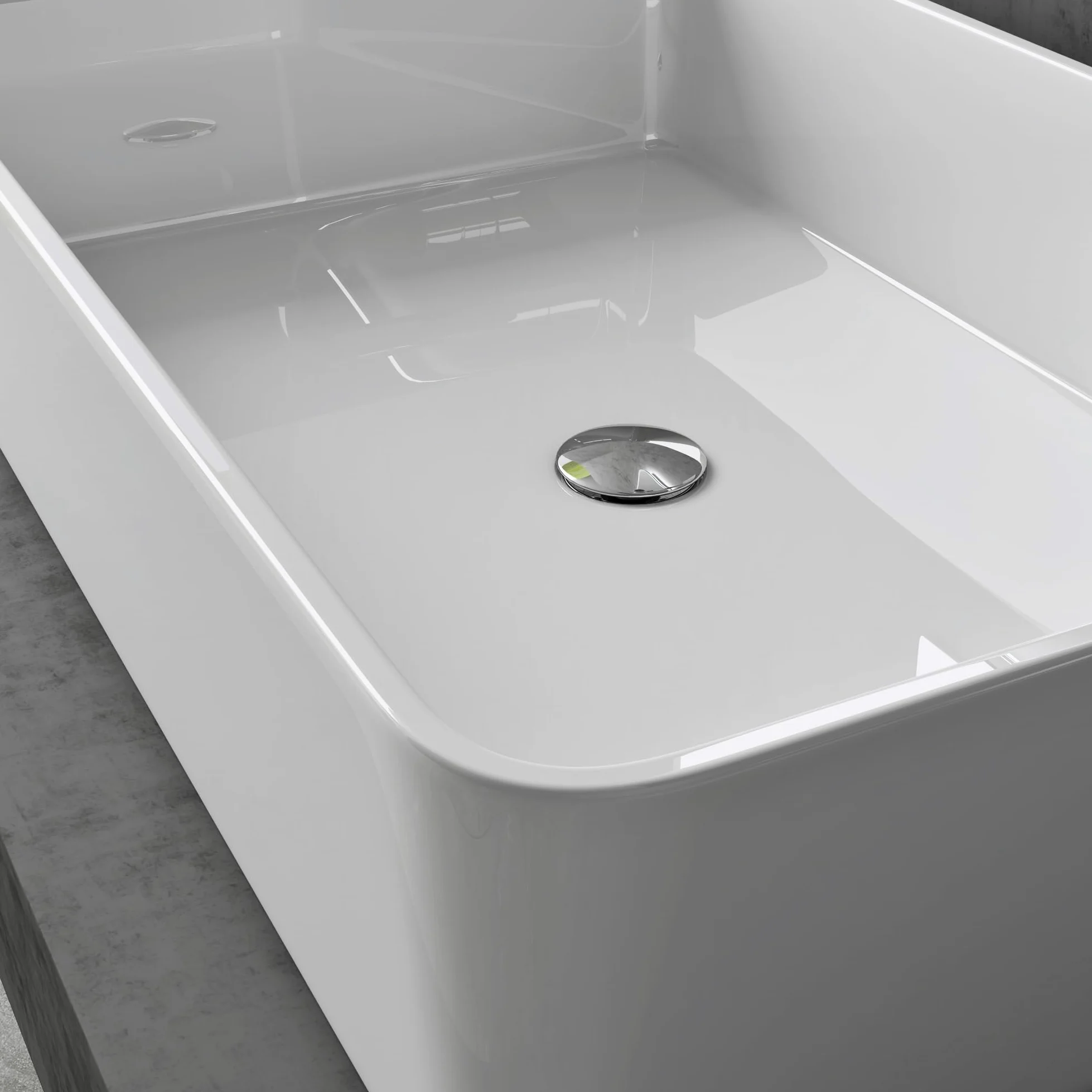 doporro Lavabo da Appoggio Rettangolare in Marmoresina Bianco Lucido 80x40x15 cm, Lavandino Bagno Moderno Colossum102