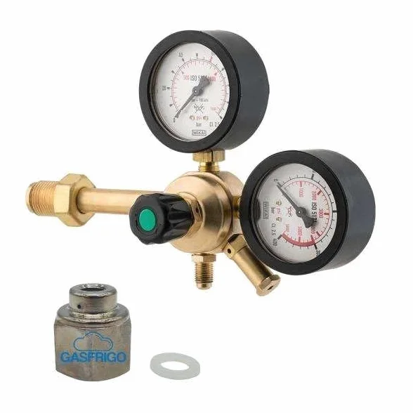 Riduttore di pressione Azoto professionale 60 bar + riduzione bombola usa e getta da 1lt e 2 lt