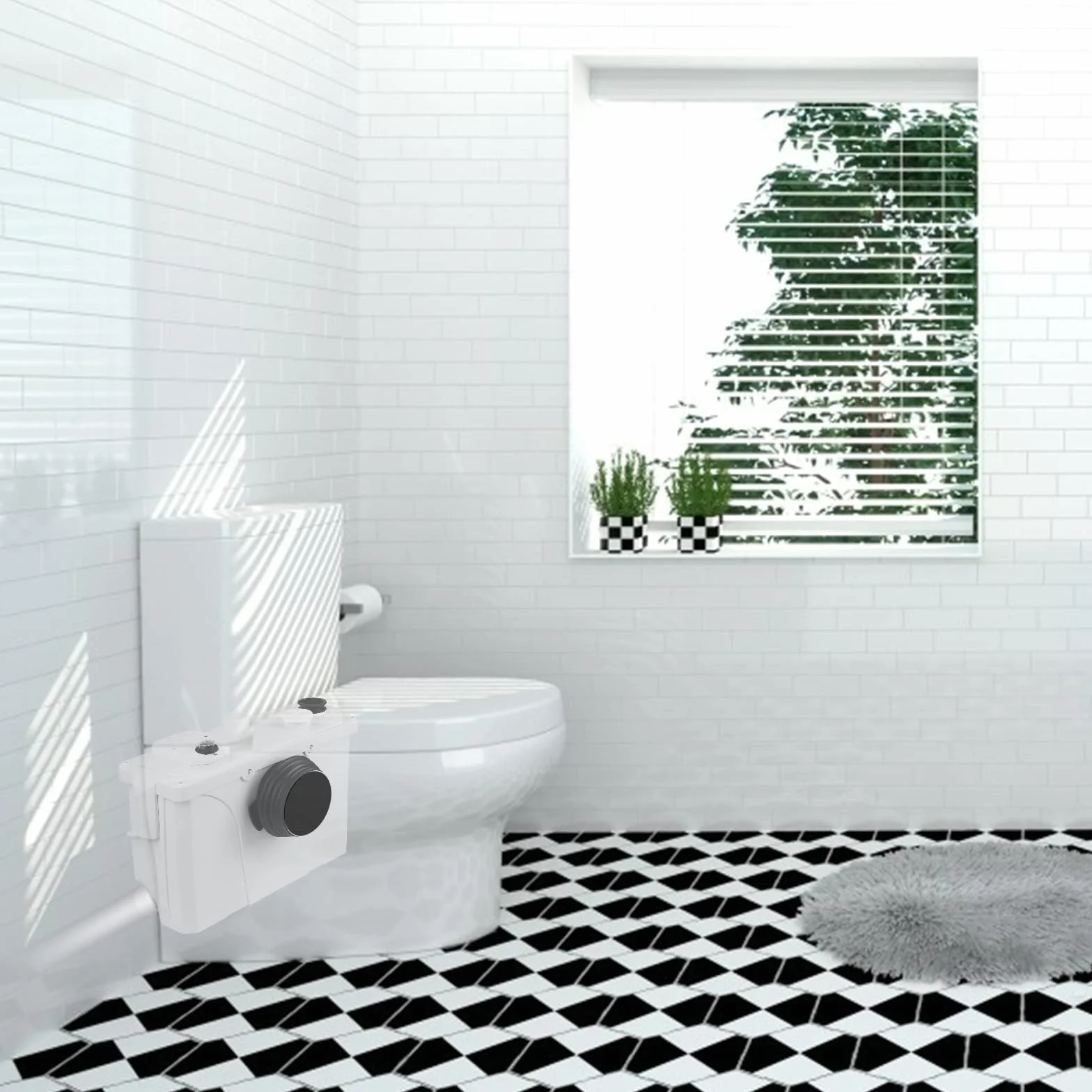 Pompe per Fognature Sanitarie, 700W 4 IN1 Sistemi di Sollevamento per uso Domestico, Trituratore Maceratore Pompa per Pompa Domestica 190L/min per Lavabo Doccia WC