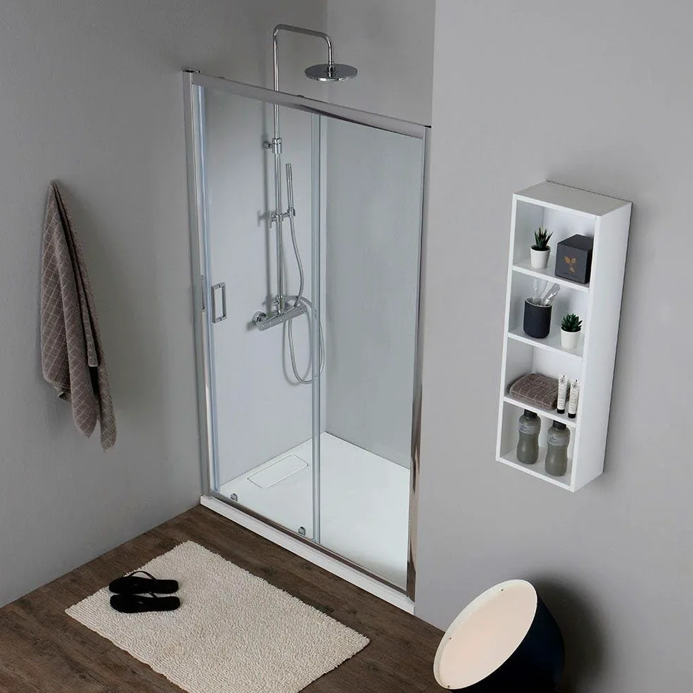 Kiamami Valentina - Porta Doccia Nicchia Scorrevole 110 Cm Cristallo Trasparente | New Giada