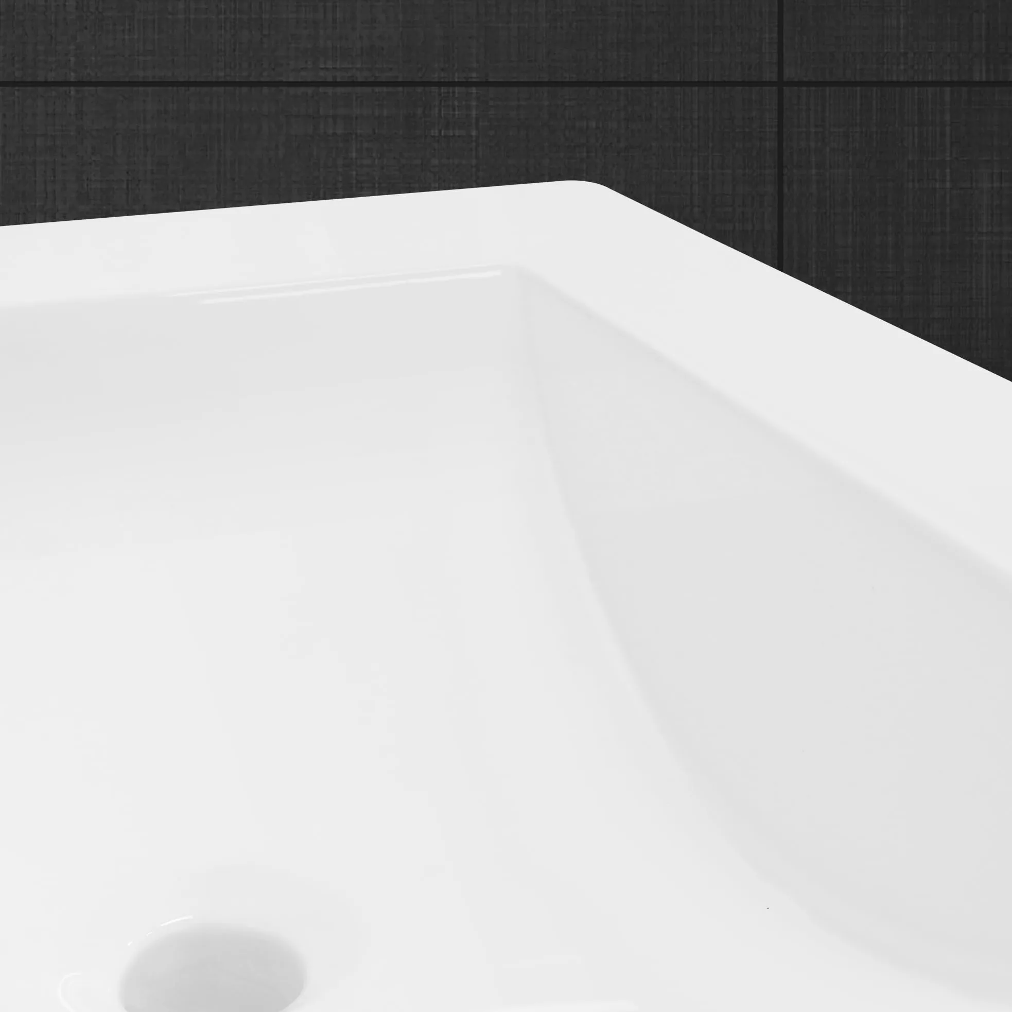 ML-Design Lavabo in Ceramica Bianca 51x15,5x41,5 cm Lavandino da Incasso Quadrato Moderno Bacinella Lavamani per il Bagno e Toilette Lavello con Scarico Standard Foro per Rubinetto e Troppopieno