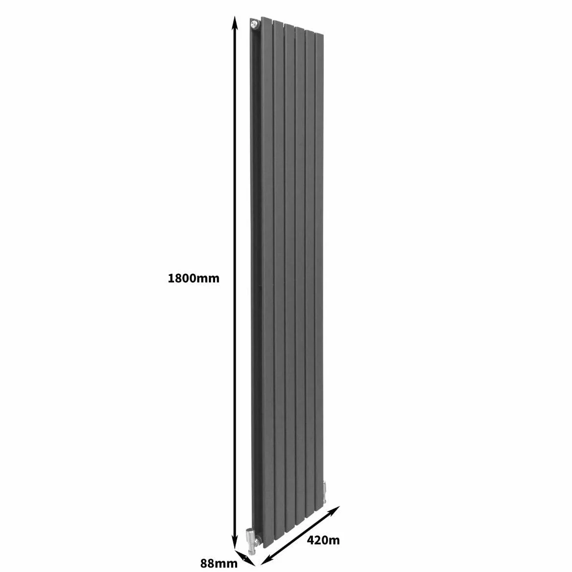 Radiatori Termosifoni in Acciaio Calorifero a Doppio Strato a Pannelli Piatti Riscaldamento Centralizzato Colonna Termosifone Orizzontale Radiatore a Parete - Grigio Antracite - 180 x 42 cm