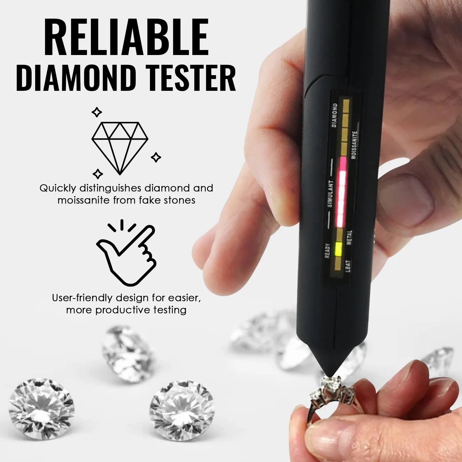 Kit professionale tester combo gemme da 2pt - Dispositivo ad alta precisione per diamanti, moissanite, metalli e selezione di gemme - Ideale per principianti ed esperti