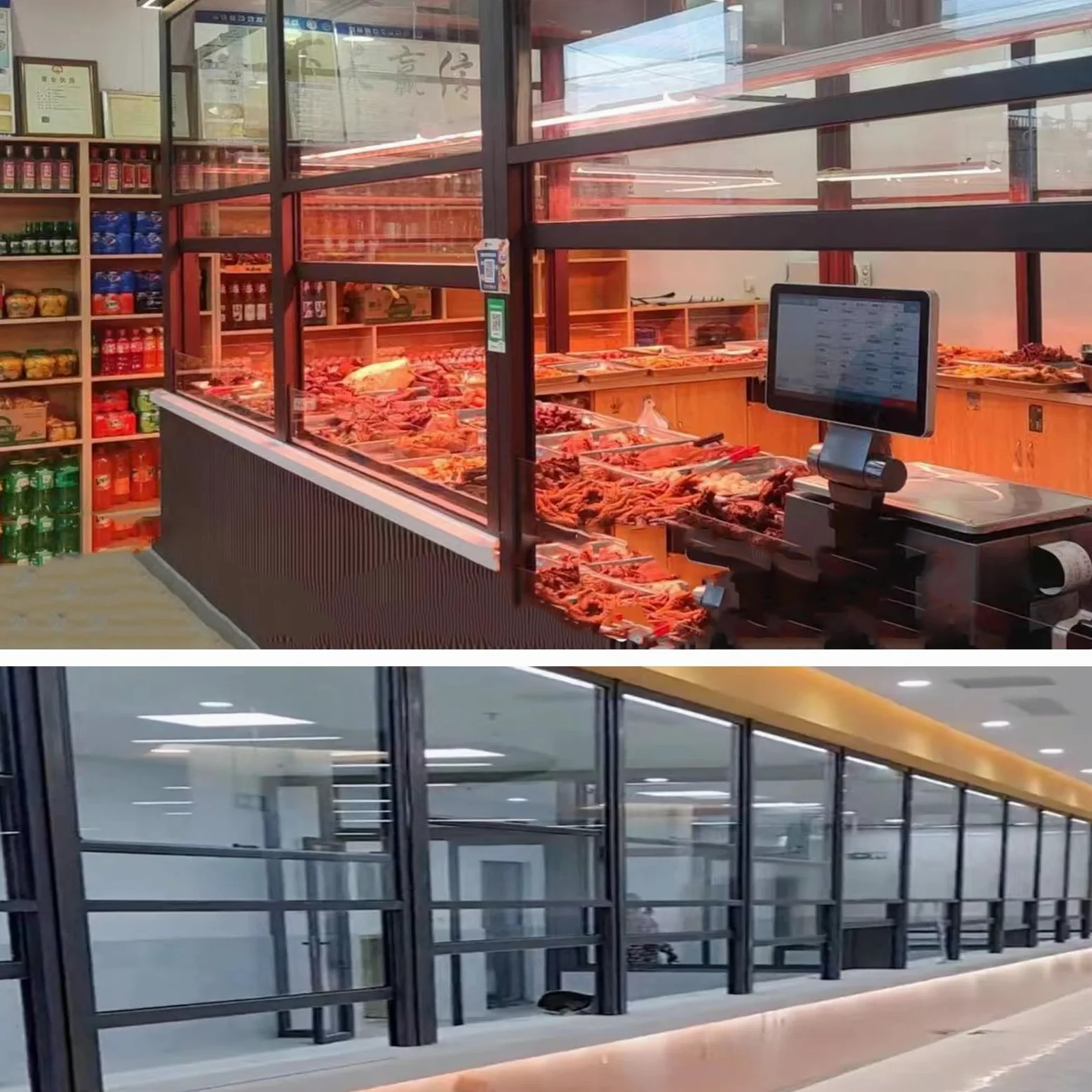 Personalizza Finestre A Ghigliottina Singola, Finestre Servizio per Camion Cibo in Lega Alluminio Filo Finestre Isolamento Acustico A Sollevamento Verticale Vetro