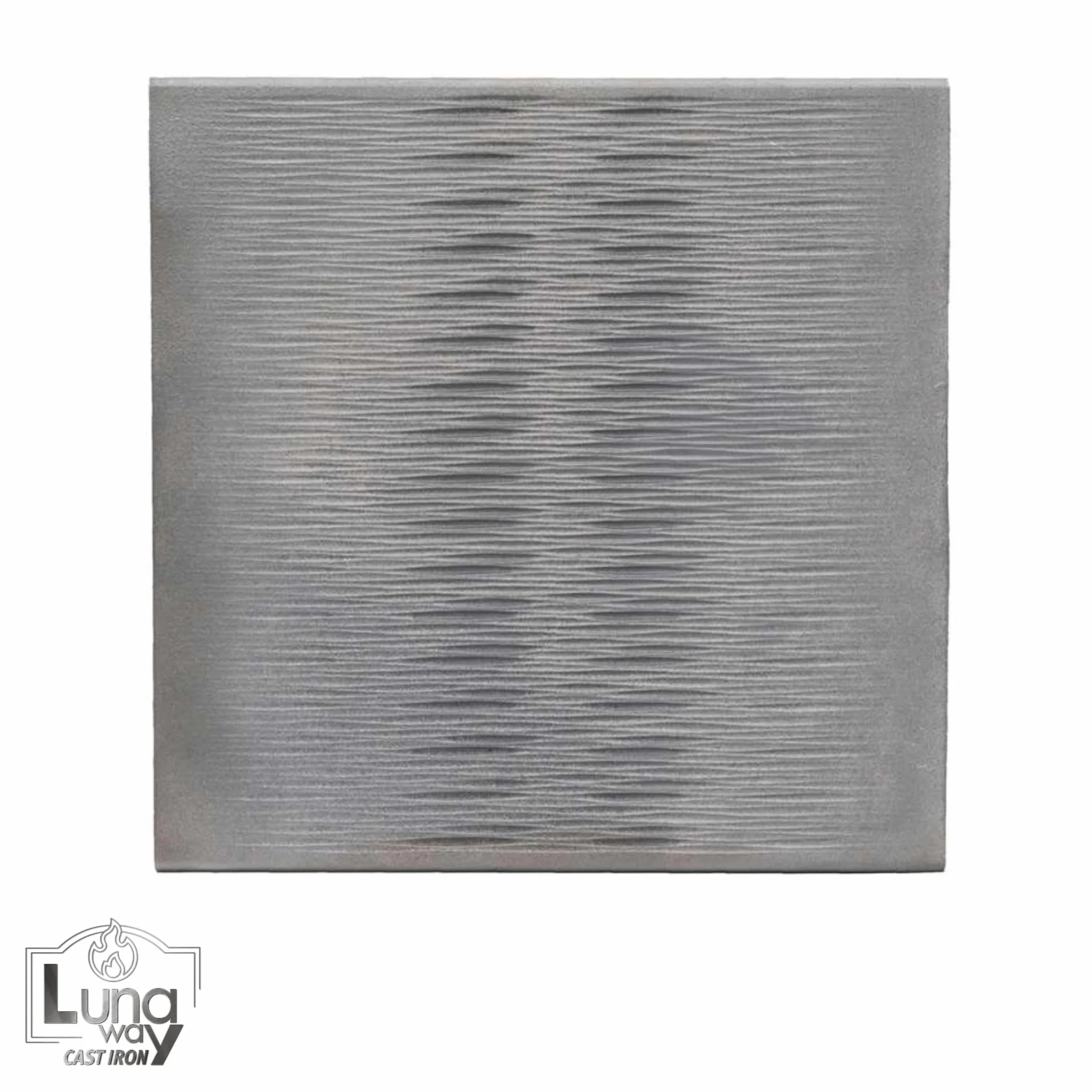 50 x 50 x 1 cm - Lastra per camino modello EDGE | Conserva e riflette il calore | Resistenza all'usura e corrosione | Installazione semplice | Piastra 100% Ghisa qualità LUNAWAY
