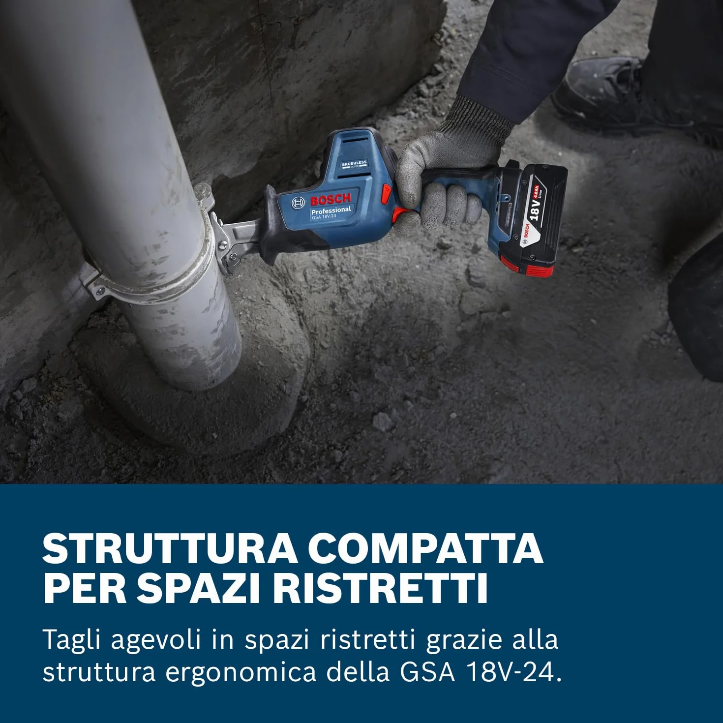 Bosch Professional 18V System Sega universale a batteria GSA 18V-24 (incl. lama S922EF, S2345X)